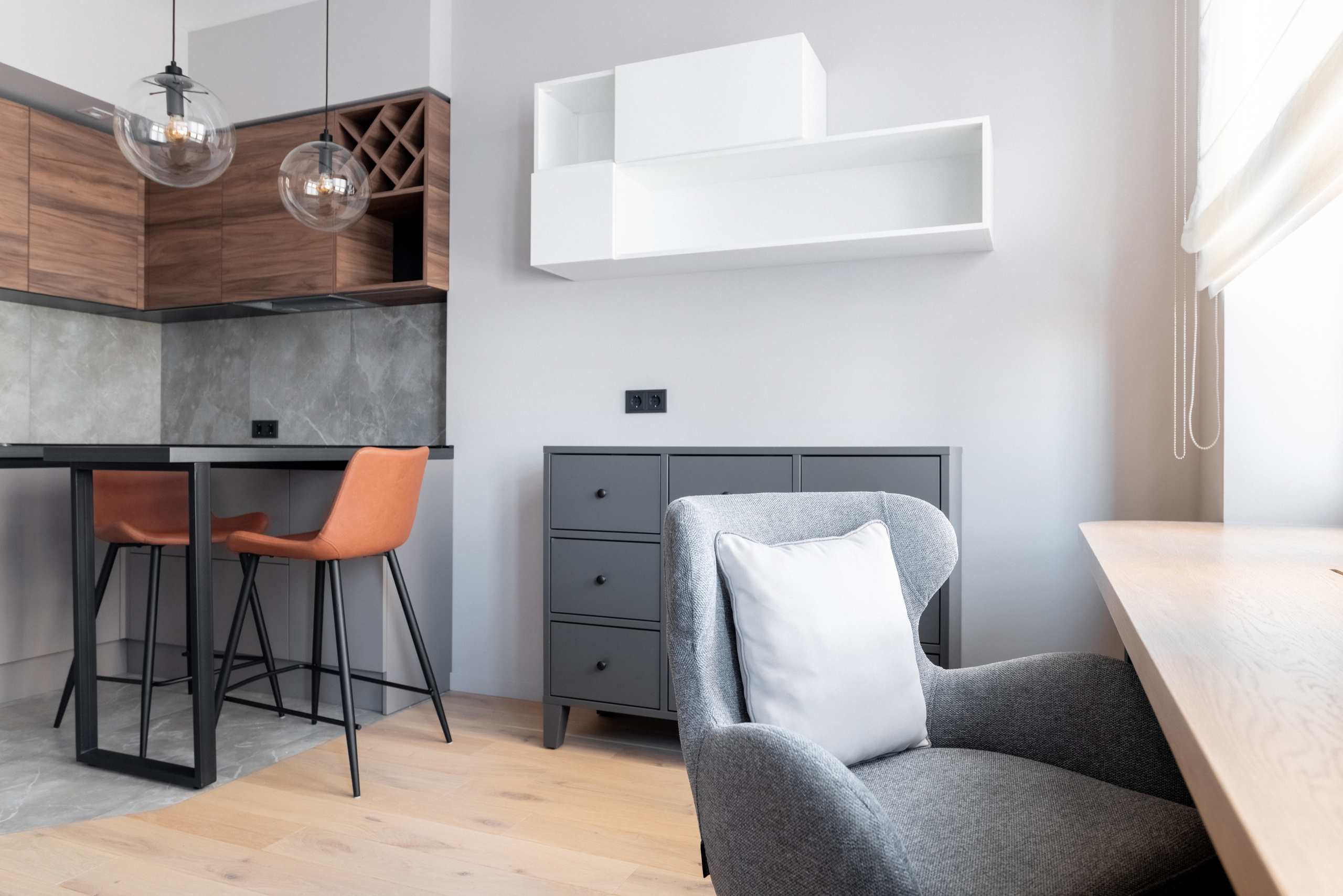 Studio apartment of 29 sq.m in the residential complex Savelovsky City. Commercial photographer | Anton Ermakov