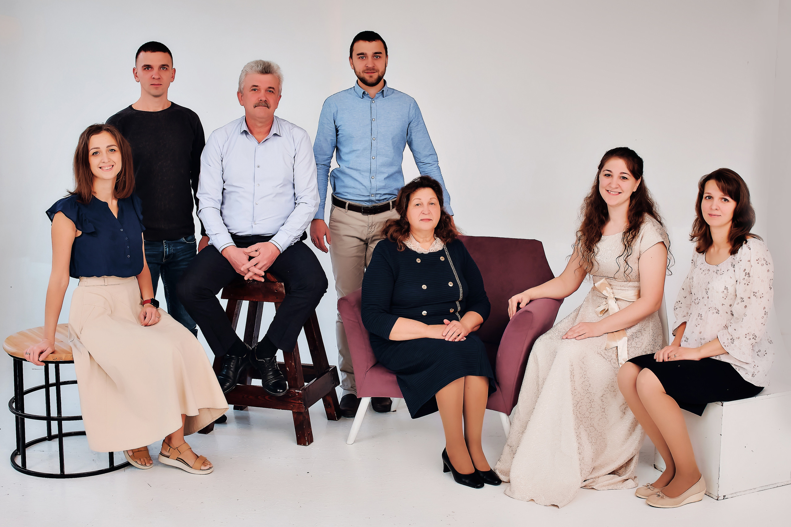 Съемка «клана». Семейный портретный свадебный фотограф Дмитрий Тимченко. Студия / фото