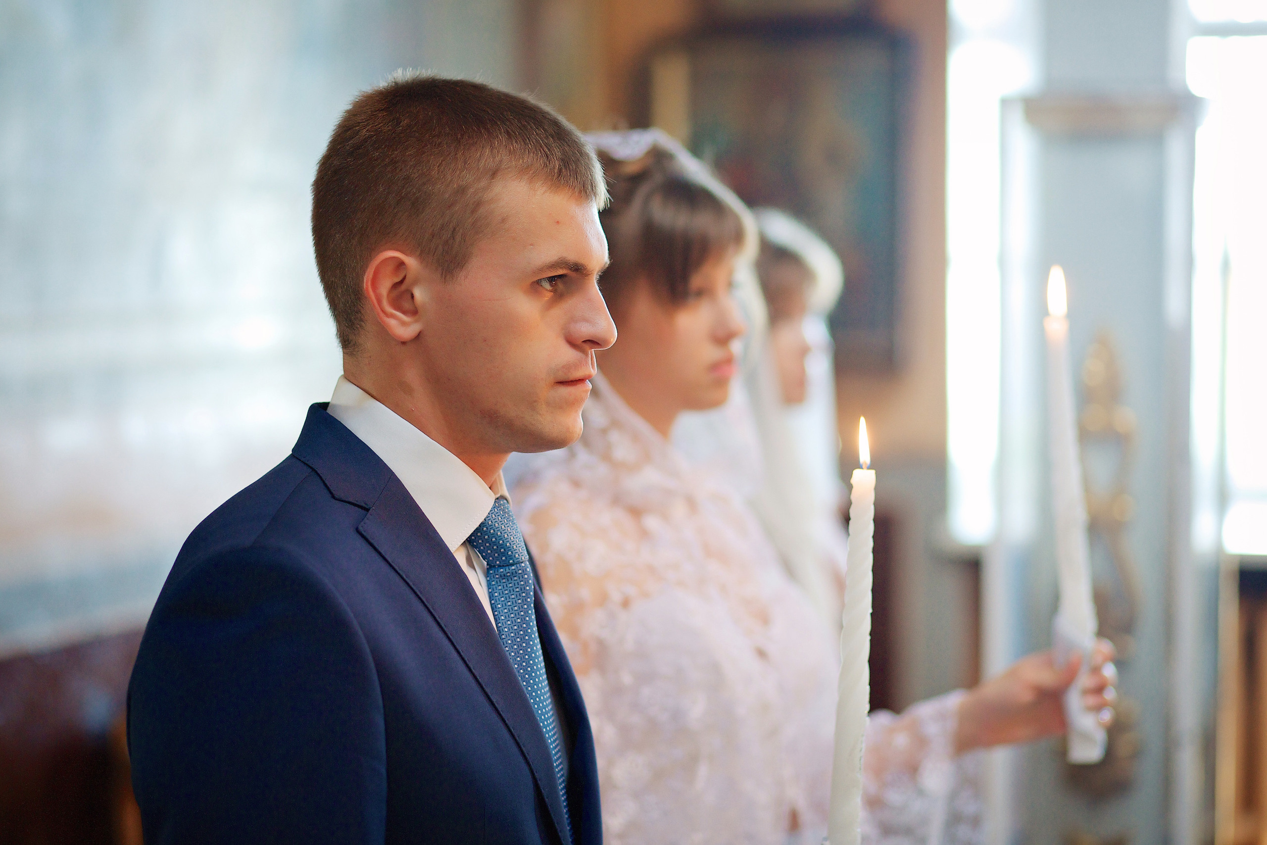 Яна и Алексей. Венчание. Семейный портретный свадебный фотограф Дмитрий Тимченко. Студия / фото