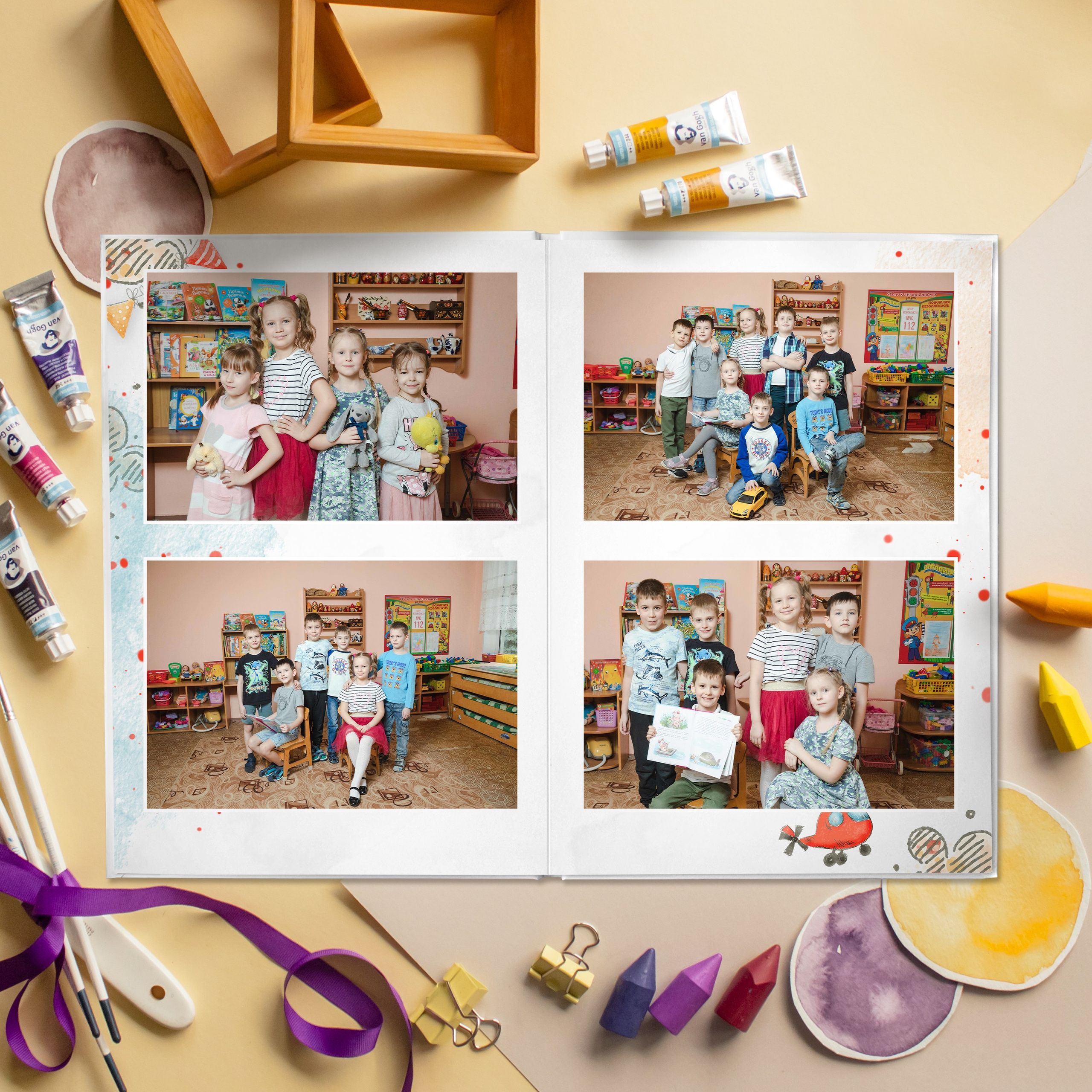 СТАНДАРТ 4 разворота. Выпускные альбомы для детского сада и школы в Москве