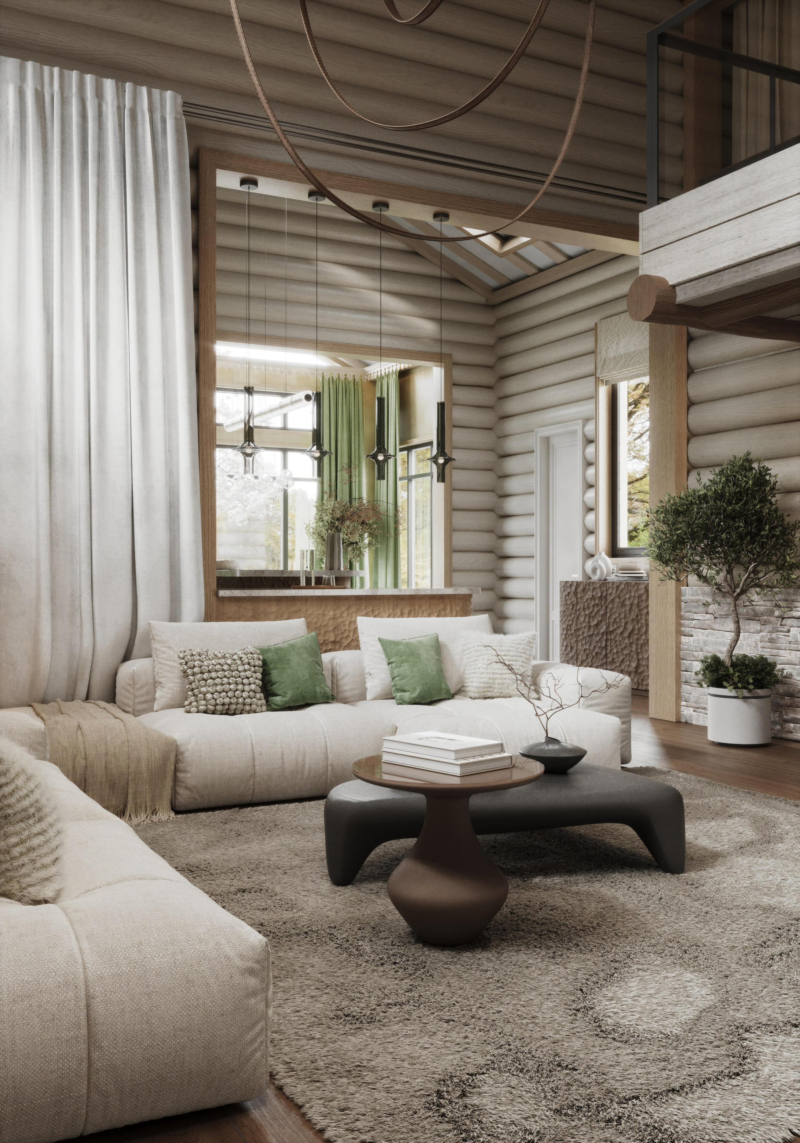 Country house Living-room & Kitchen | Ashe Home. Середа Юлия | Визуализация