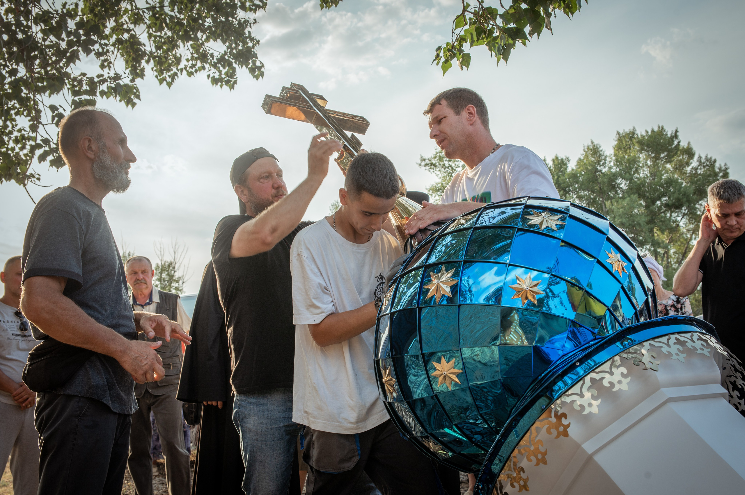Освещение купола в храме Казанской иконы Божьей Матери х. Закутский. Церковный, семейный и репортажный фотограф Волгоград, Волжский