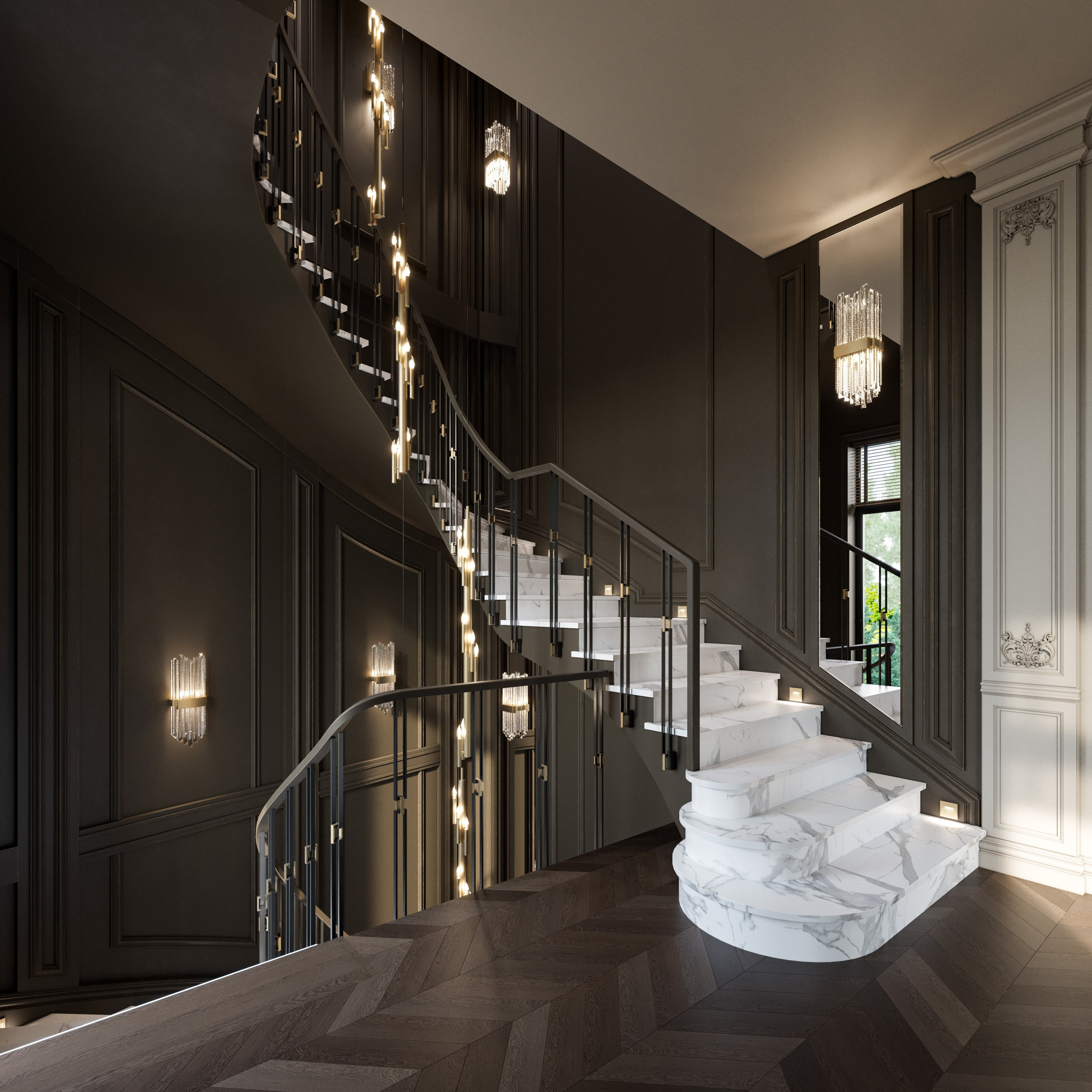 Классика и Современность: 3D Визуализации Особняка с Высокими Потолками. Визуализатор интерьера в Москве | Брагин Кирилл