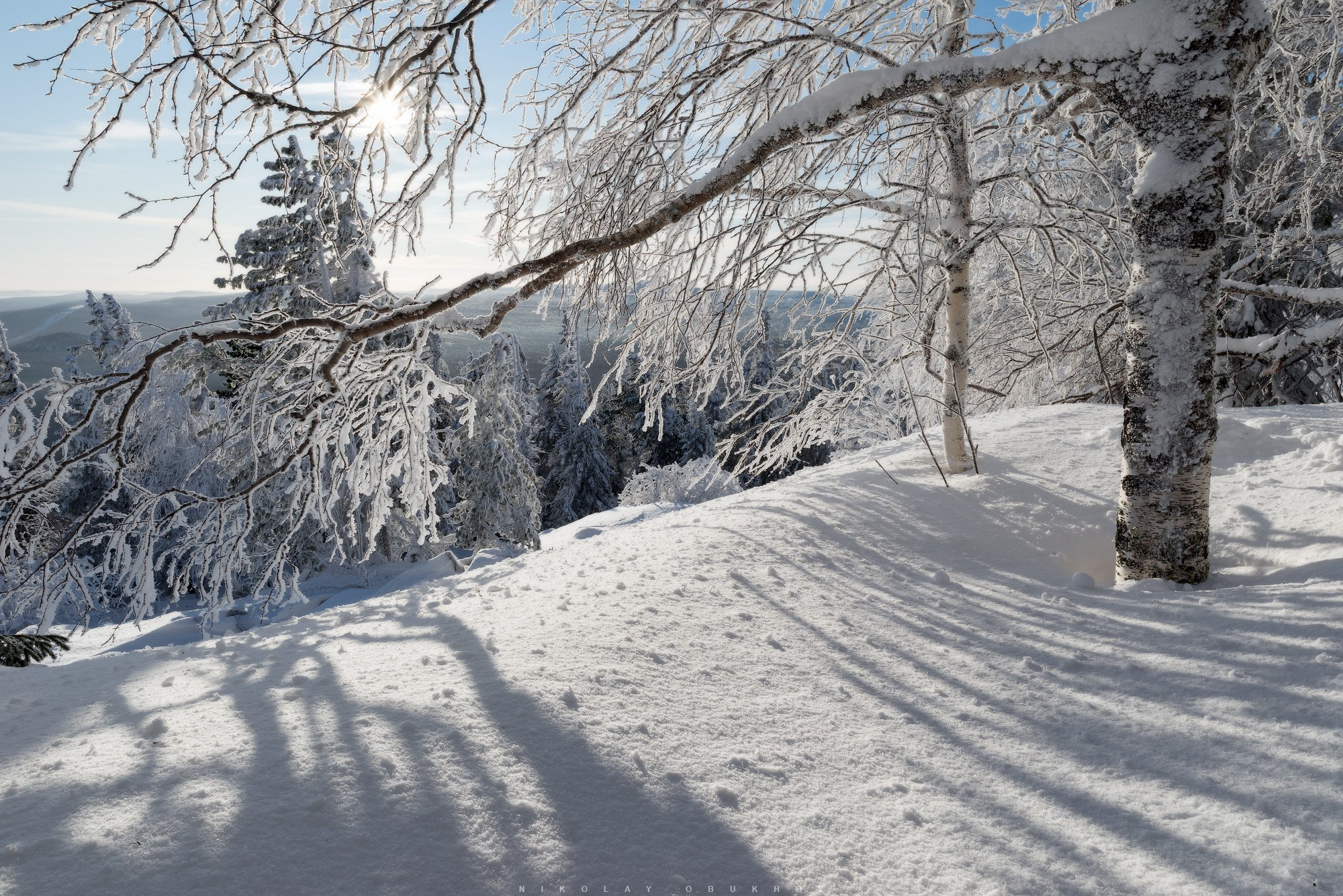 Зимний лес под снегом будто замер во времени в уральской глубинке.  