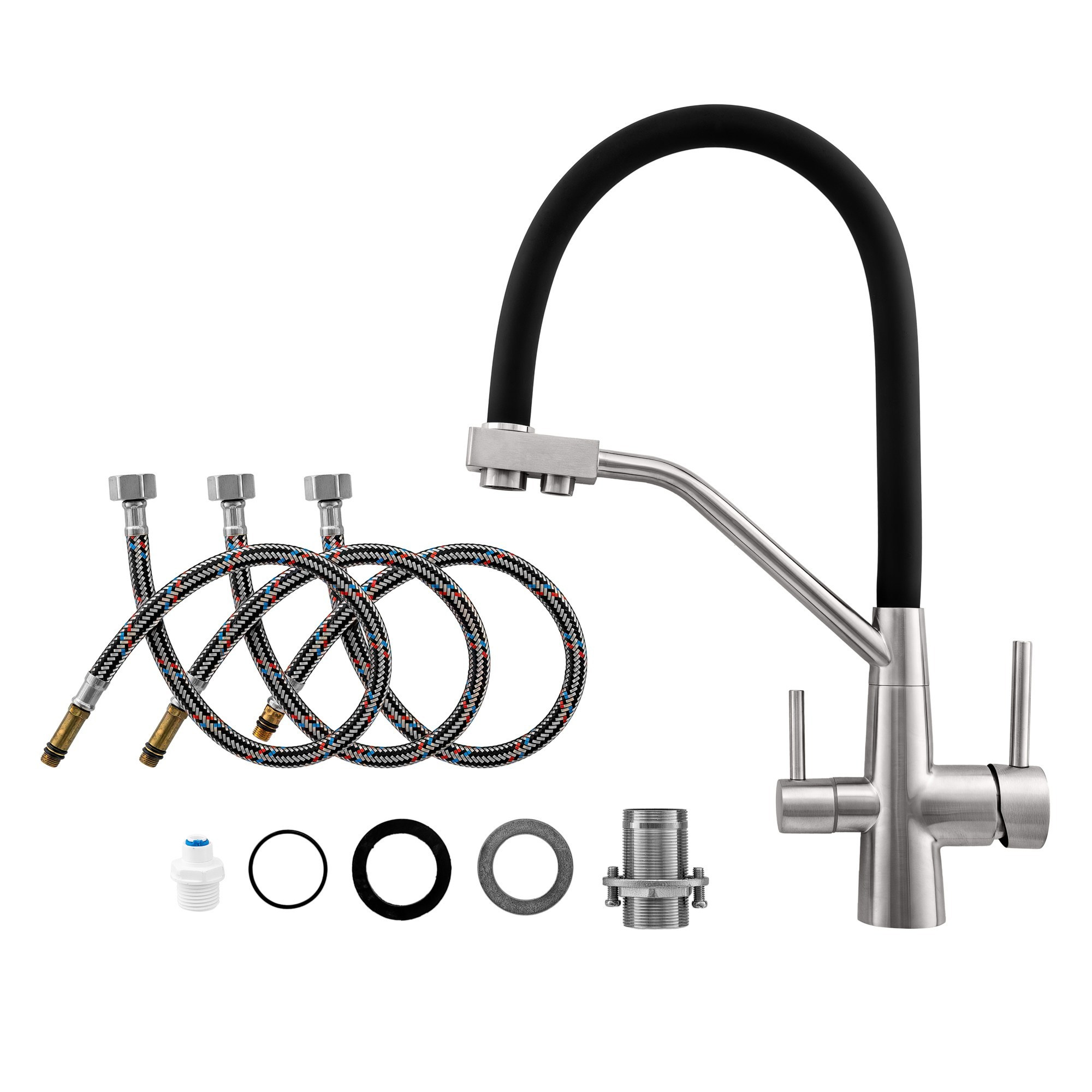 Смеситель для кухни с гибким изливом комплект