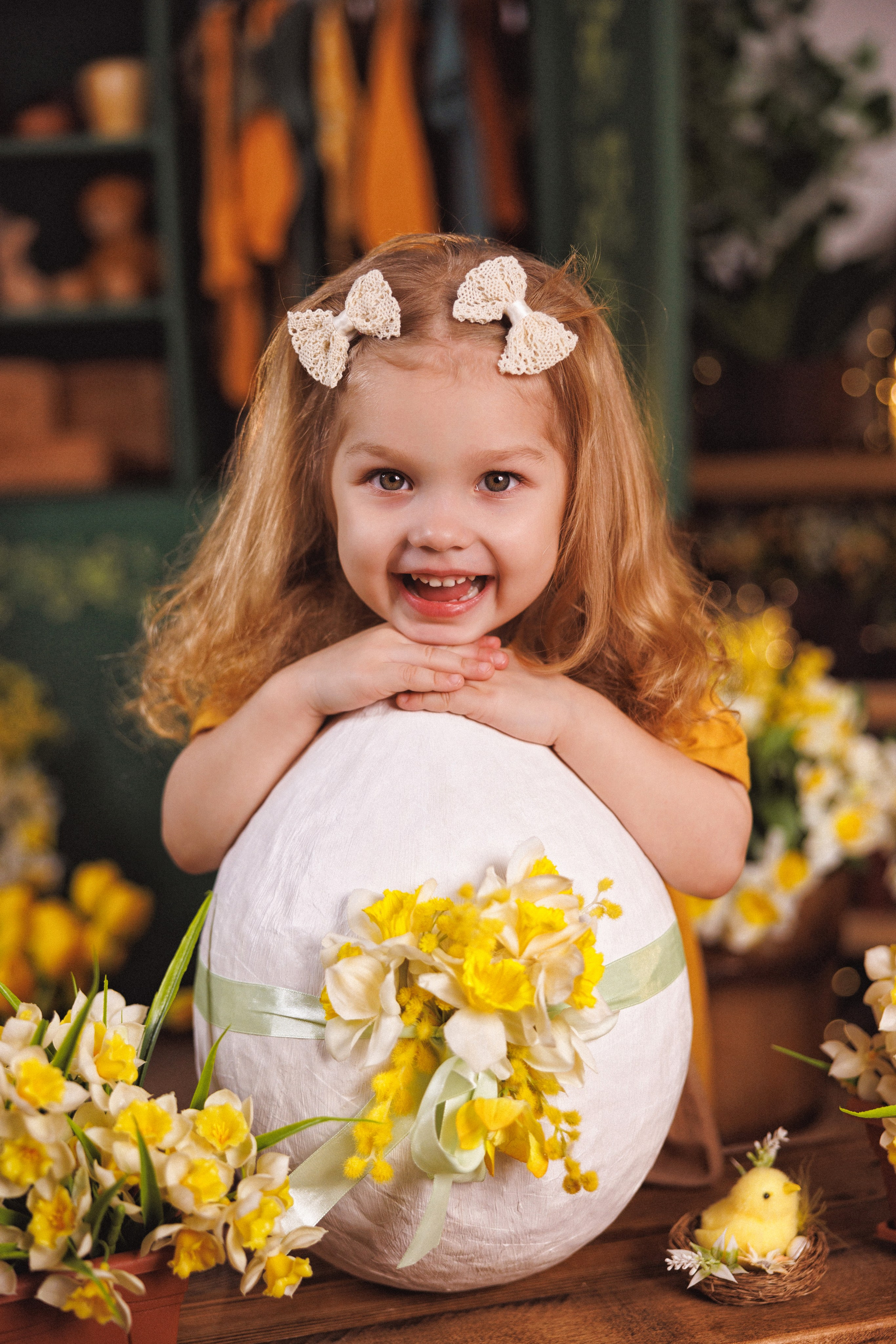 Пасхальная фотосессия с животными (утята, козлик и кролики), в фотостудии «Антураж» город Краснодар. Семейный и детский фотограф в Краснодаре Анна Трашкова