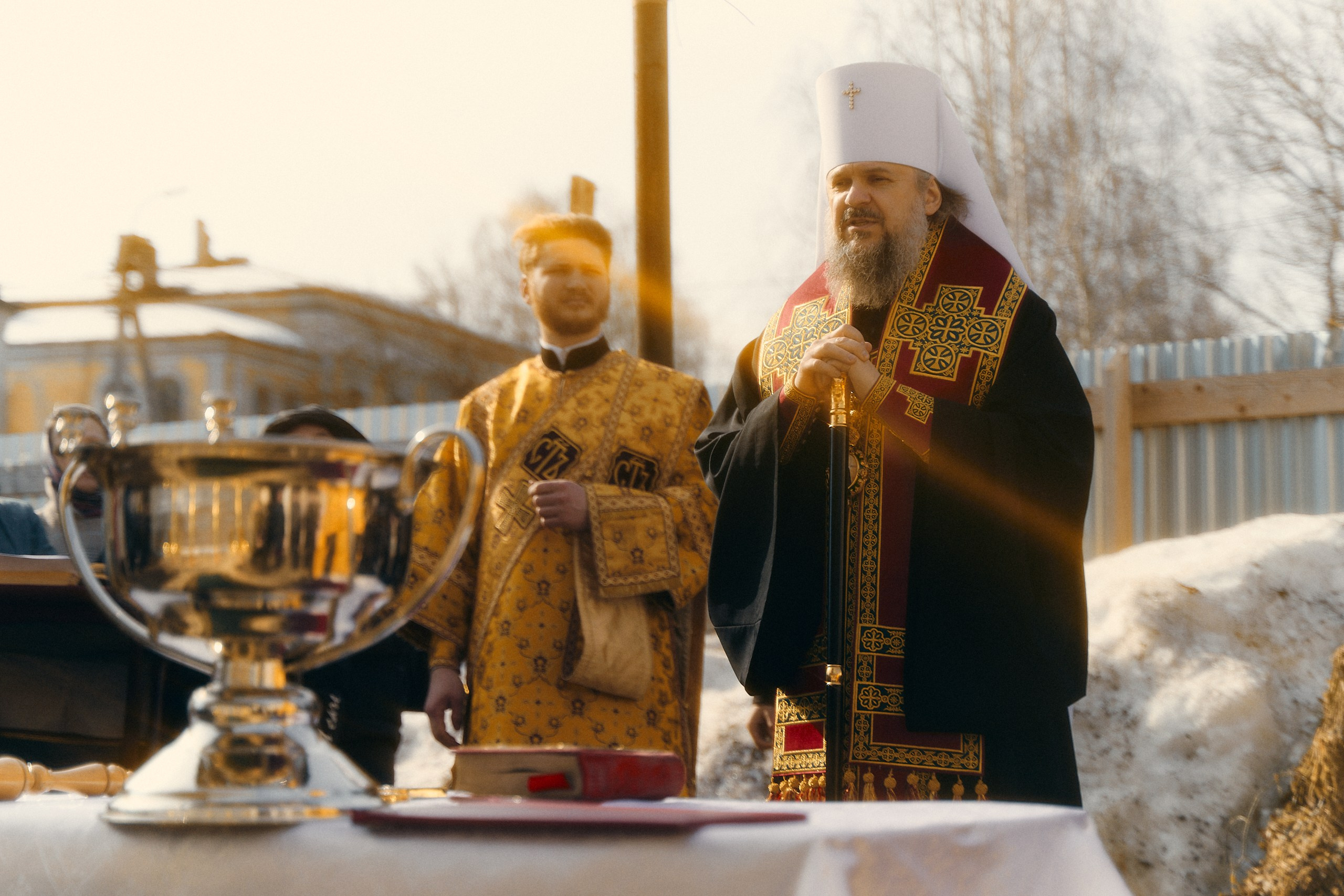 Освящены четыре накупольных креста для Георгиевской церкви в Торжке