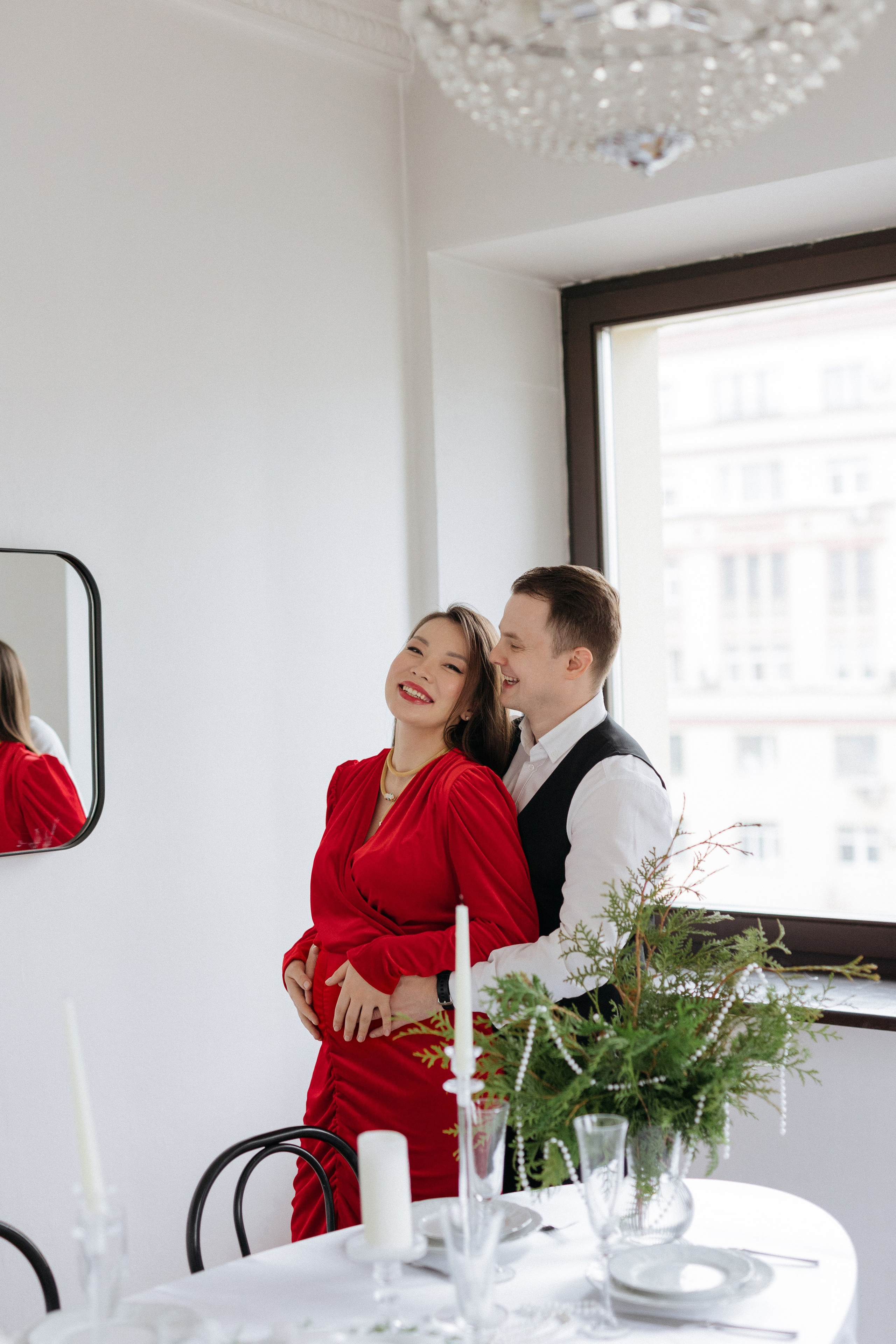 Семейная новогодняя фотосессия беременности. Свадебный фотограф в Москве Полина Лелетко