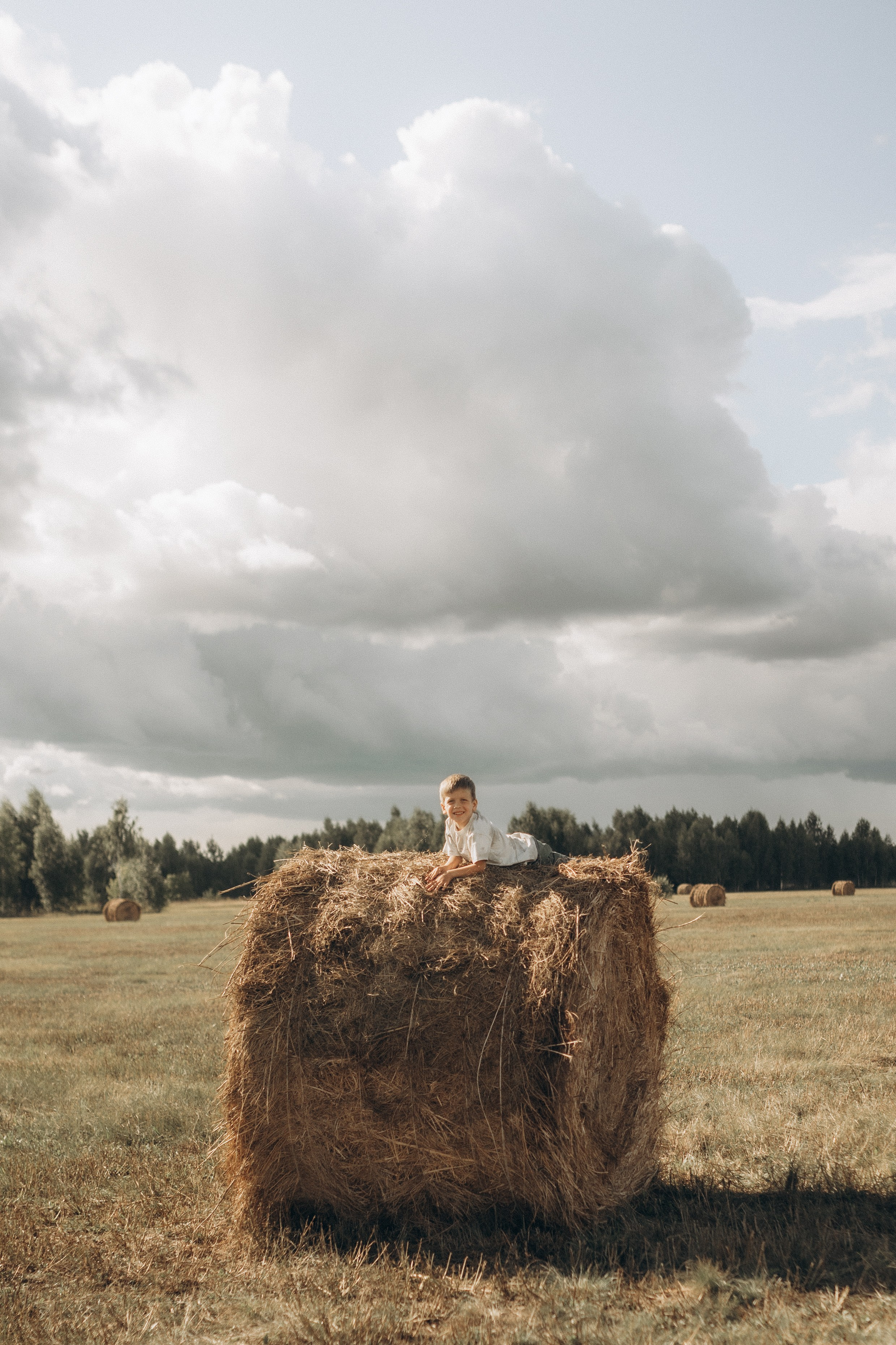 Вика и Миша на сене. Семейный фотограф lifestyle в Новосибирске Елена Шпилевая