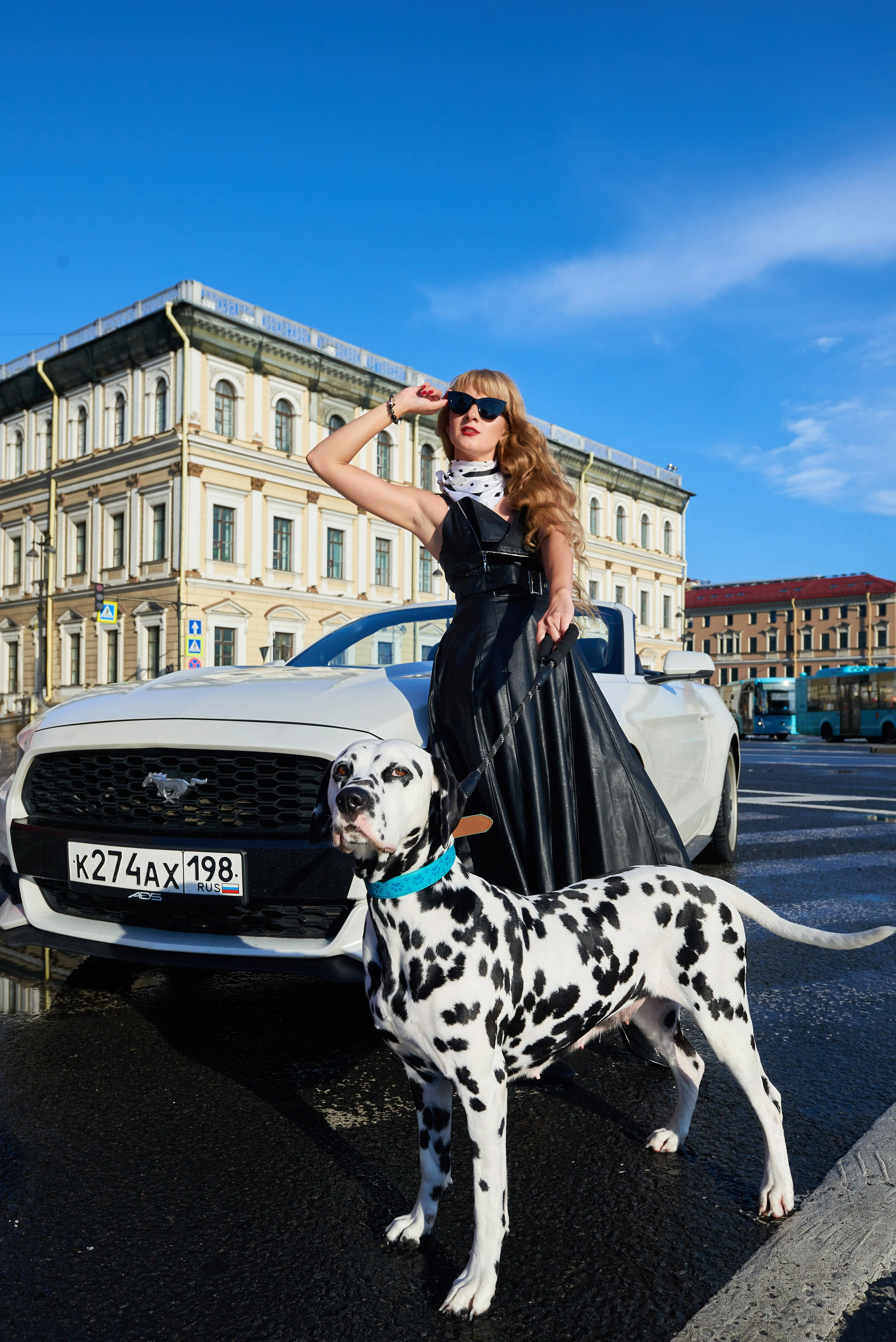 Прогулка Дарьяны по Питеру с долматинцами. Портретный, семейный и свадебный фотограф в Санкт-Петербурге и в Пушкине Ширяев Денис