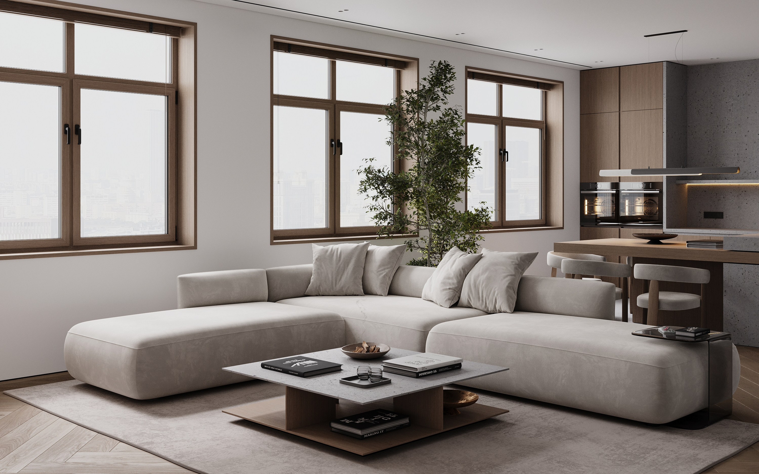 Кухня- гостиная. 3D визуализатор