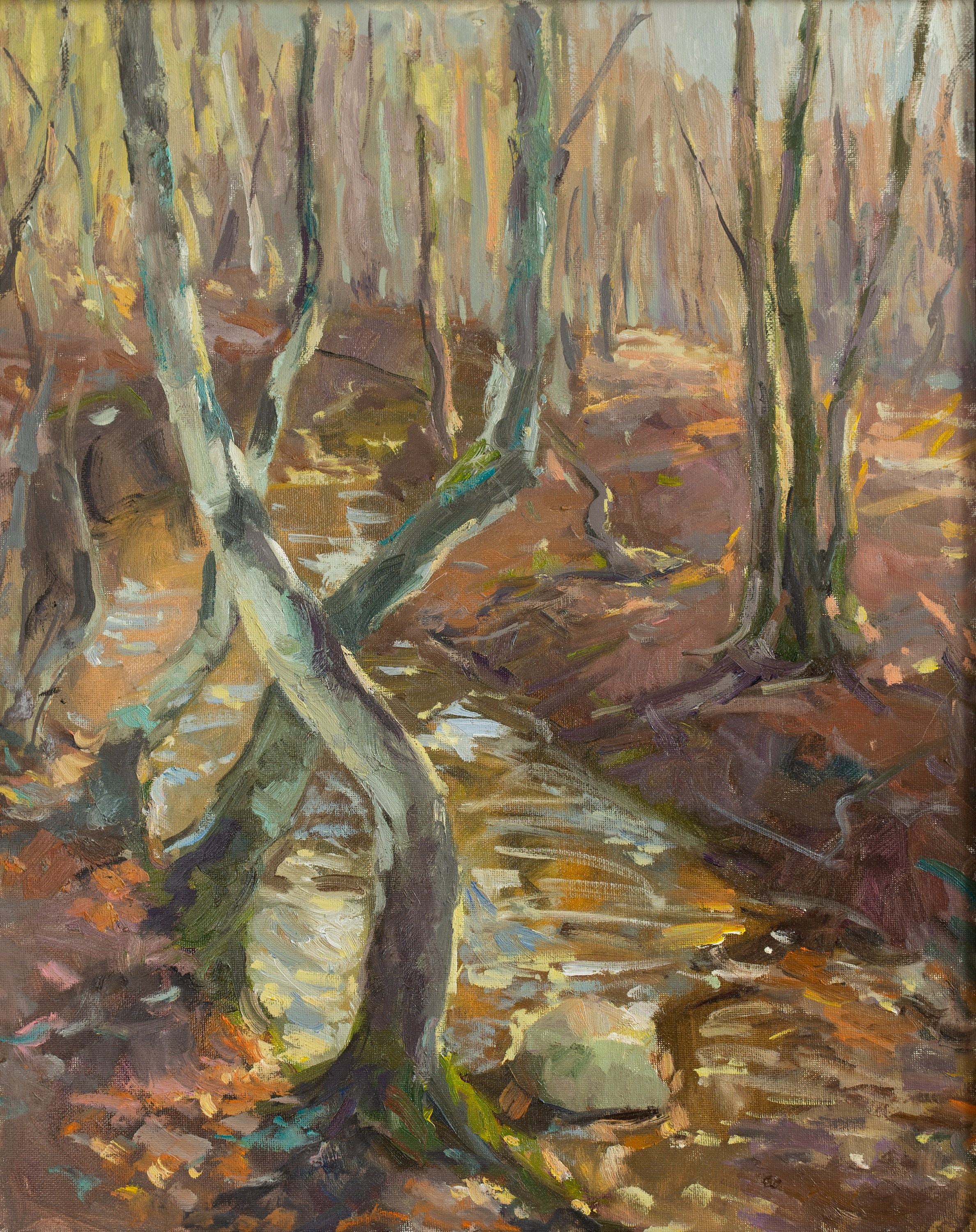 "Этюд. В буковом лесу" холст на картоне, масло 50х40 см, 2025г 
