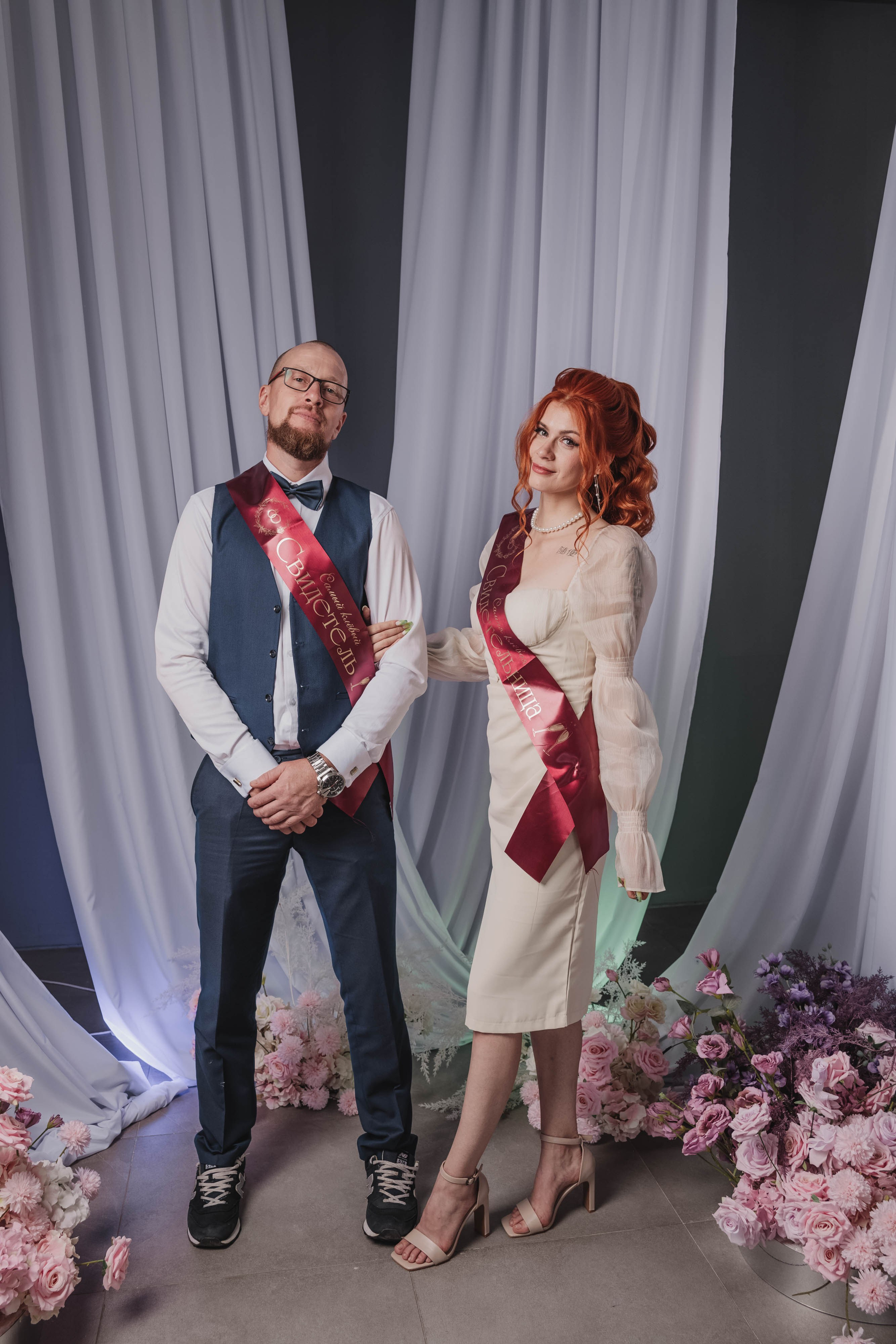 Свадебная фотосессия в фотостудии г. Саратова Яна и Сергей 28.08.2024. Свадебный фотограф, портретный фотограф в Москве и Саратове Оксана Анциферова