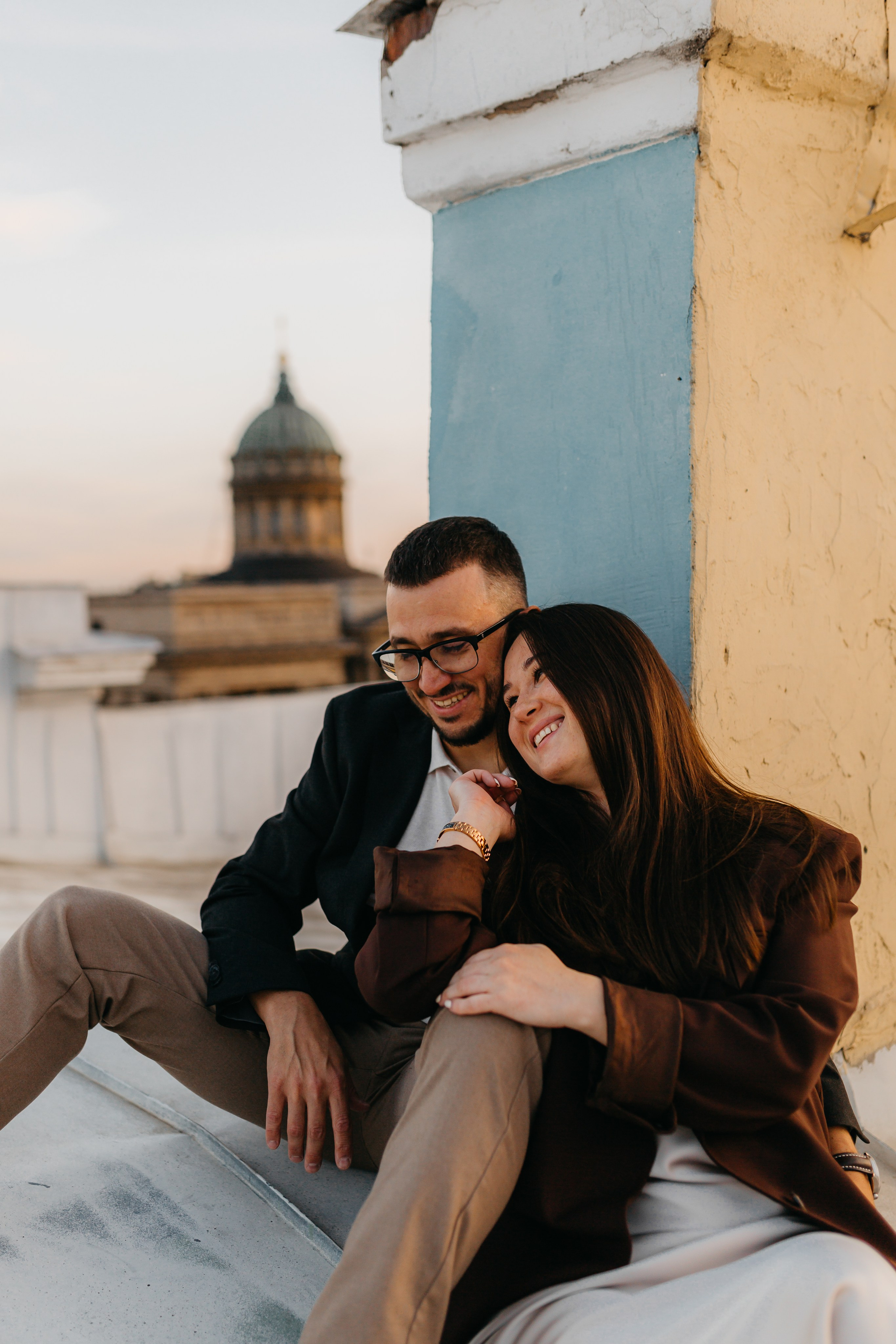 LoveStory на крышах Питера. Фотограф Санкт-Петербург Князева Елизавета