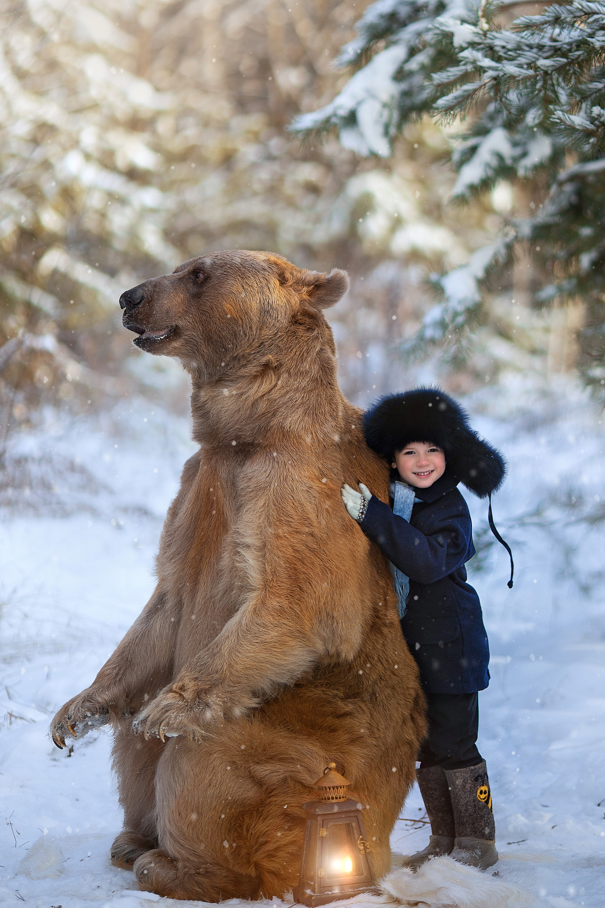 Фотосессия с медведем, съемка с медведем, сказочная Фотосессия, детский фотограф
