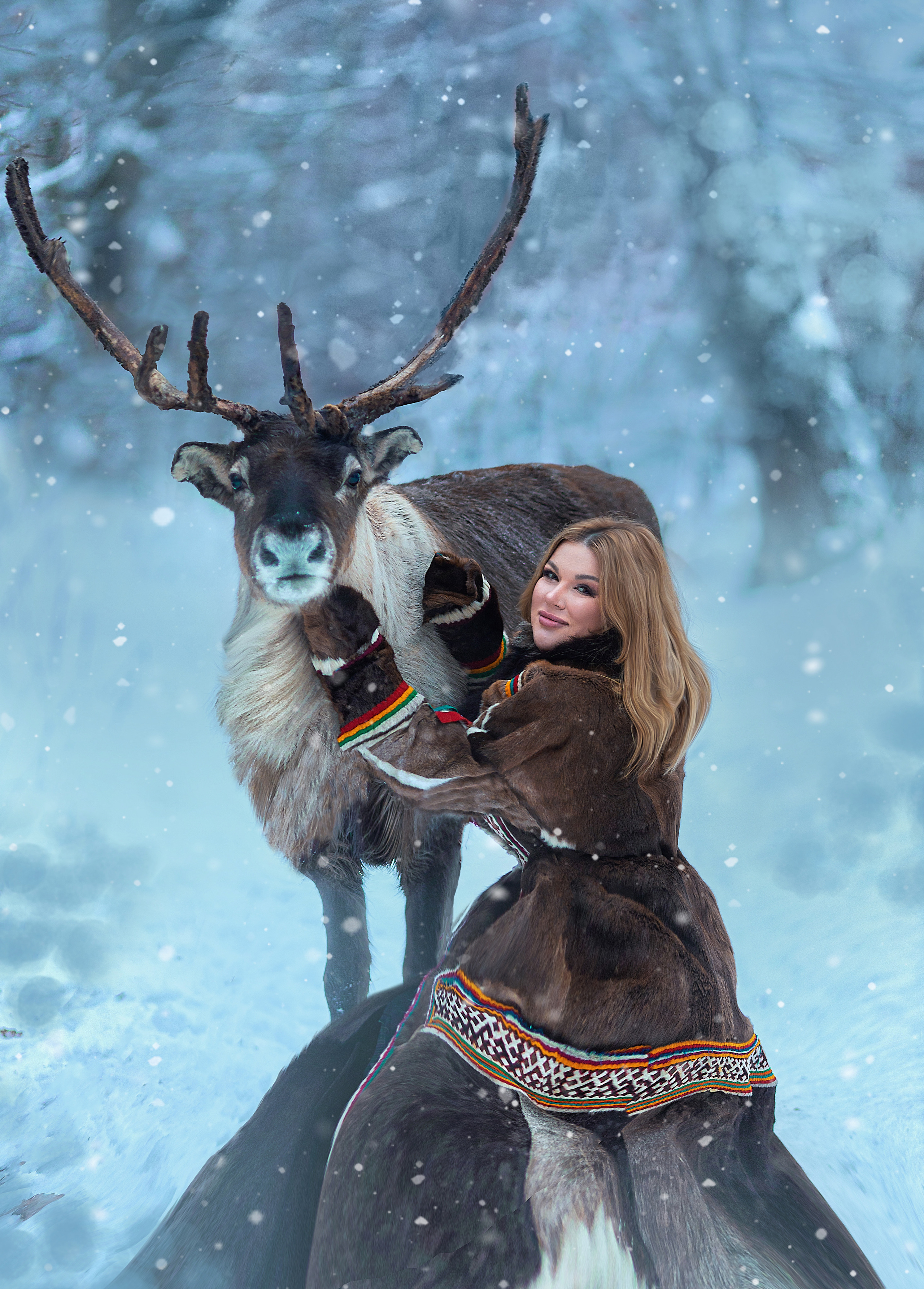 фотосессия с оленями, фотосессия с животными