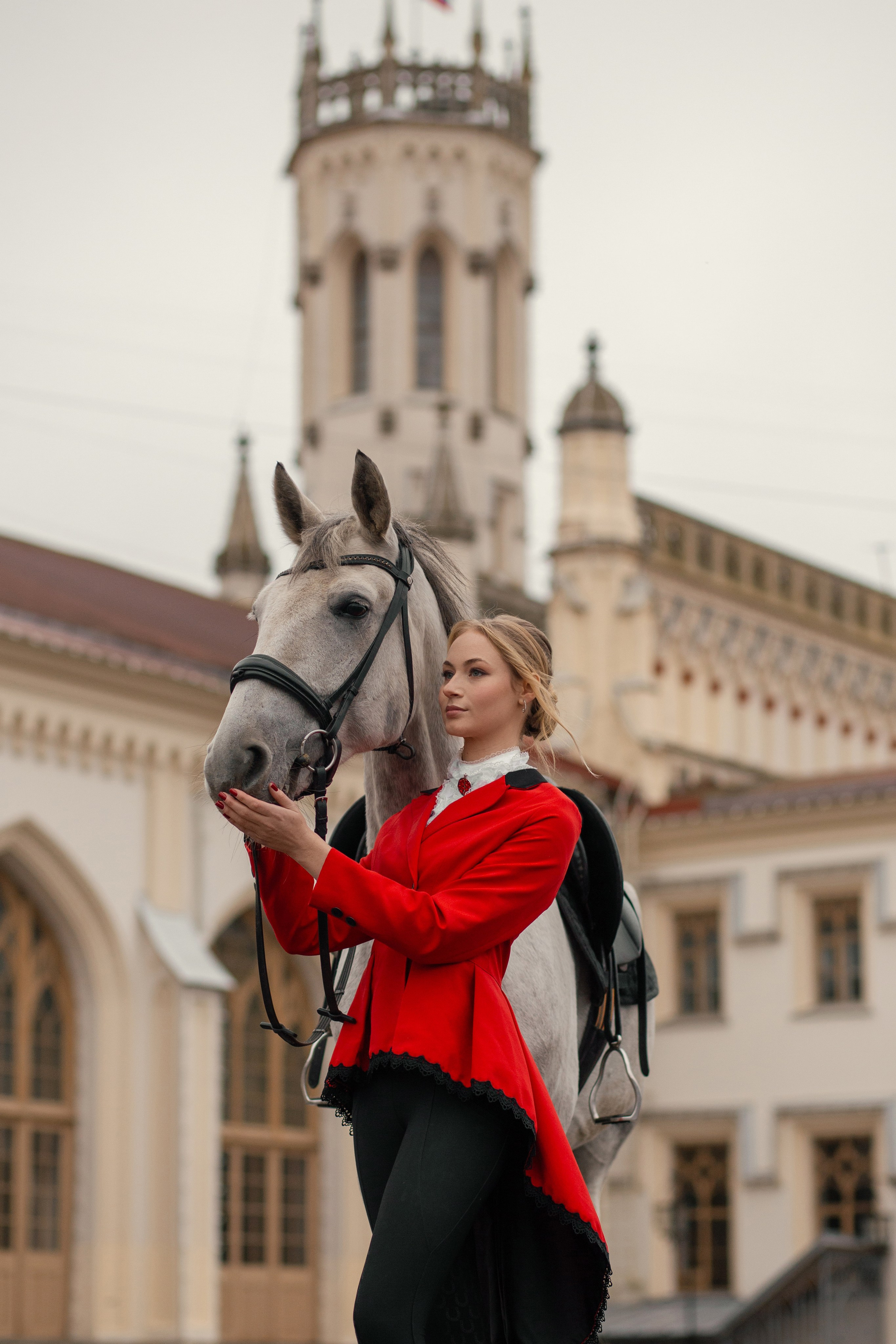 Настя и орловский рысак Павел