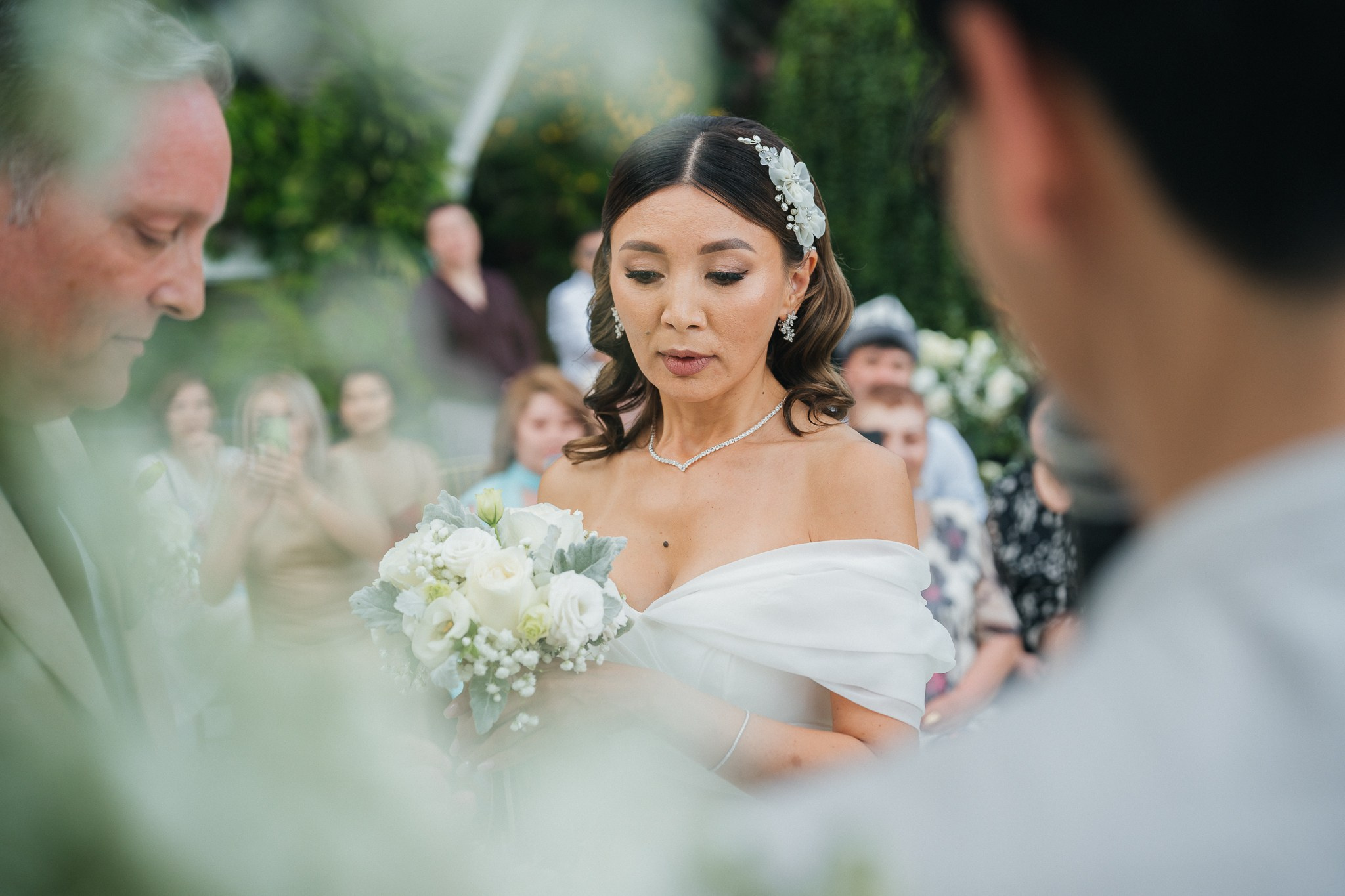 Romantic villa wedding venue decorated with fresh flowers in Koh Samui