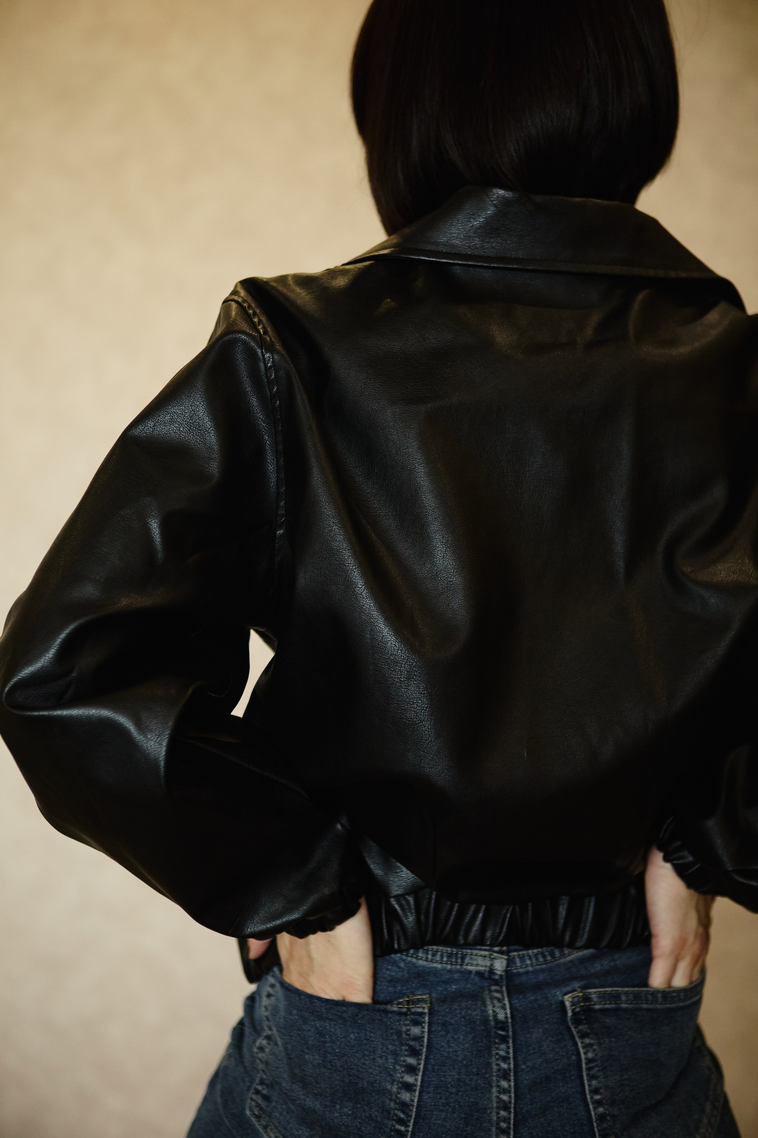 Кожаная куртка oversize