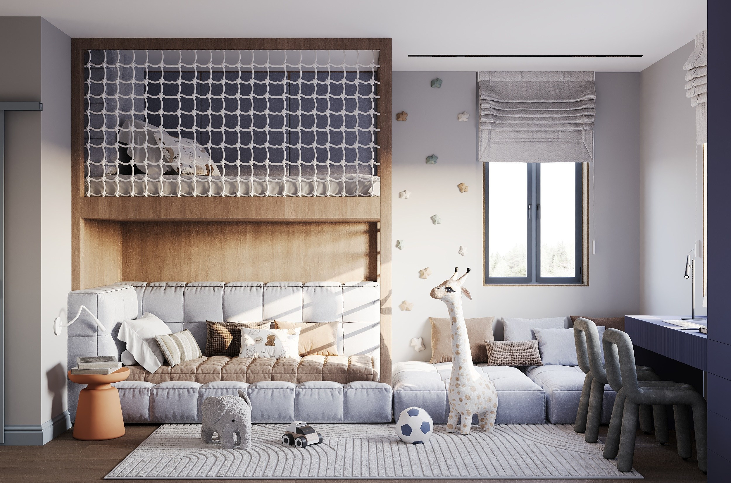 Детская и зал / Таунхаус / Пушкин / 120 кв. м. Ксения Барабаш дизайнер интерьера в Санкт-Петербурге