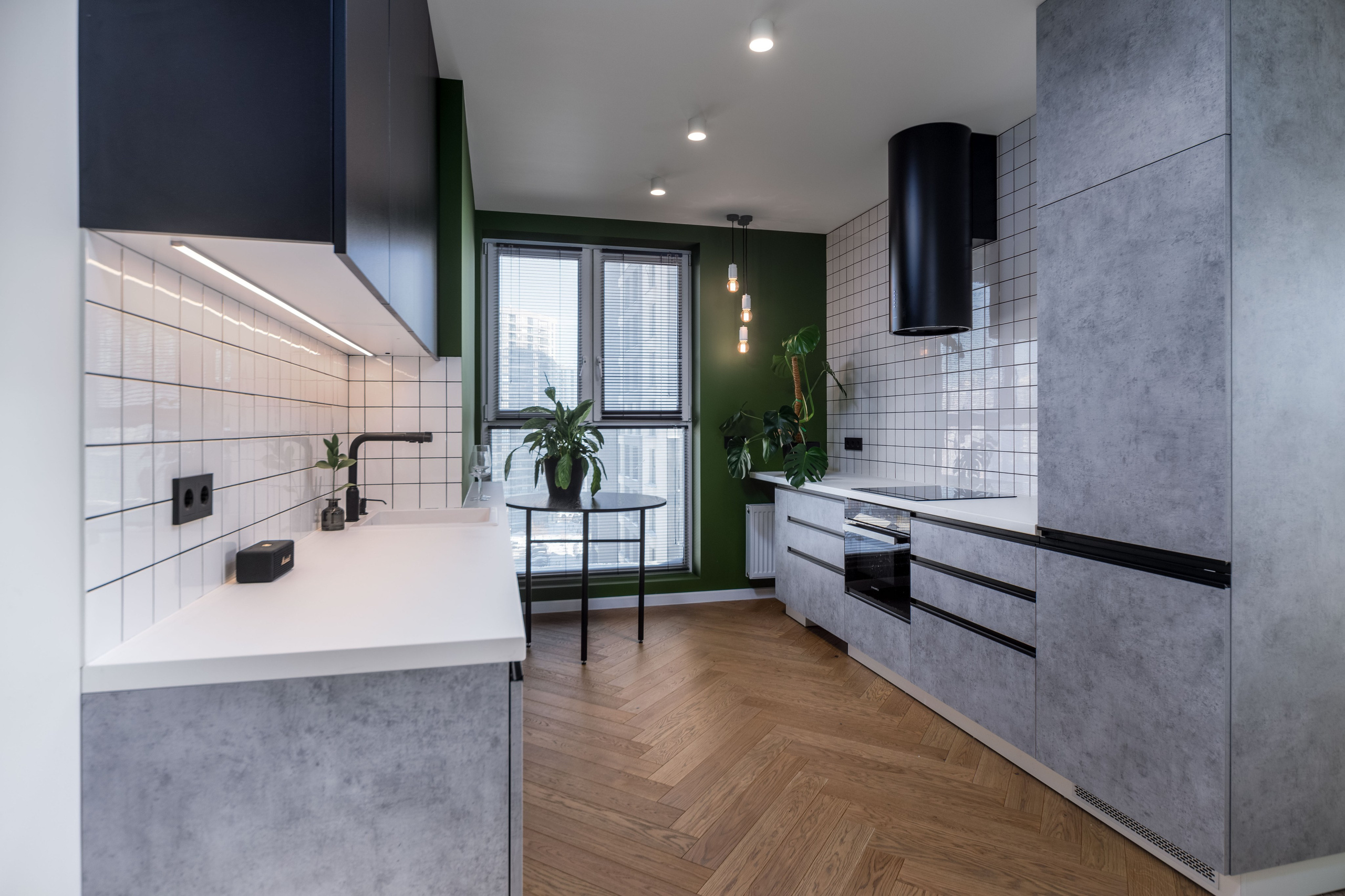 Интерьер кухни двухкомнатной квартиры в ЖК Minsk World