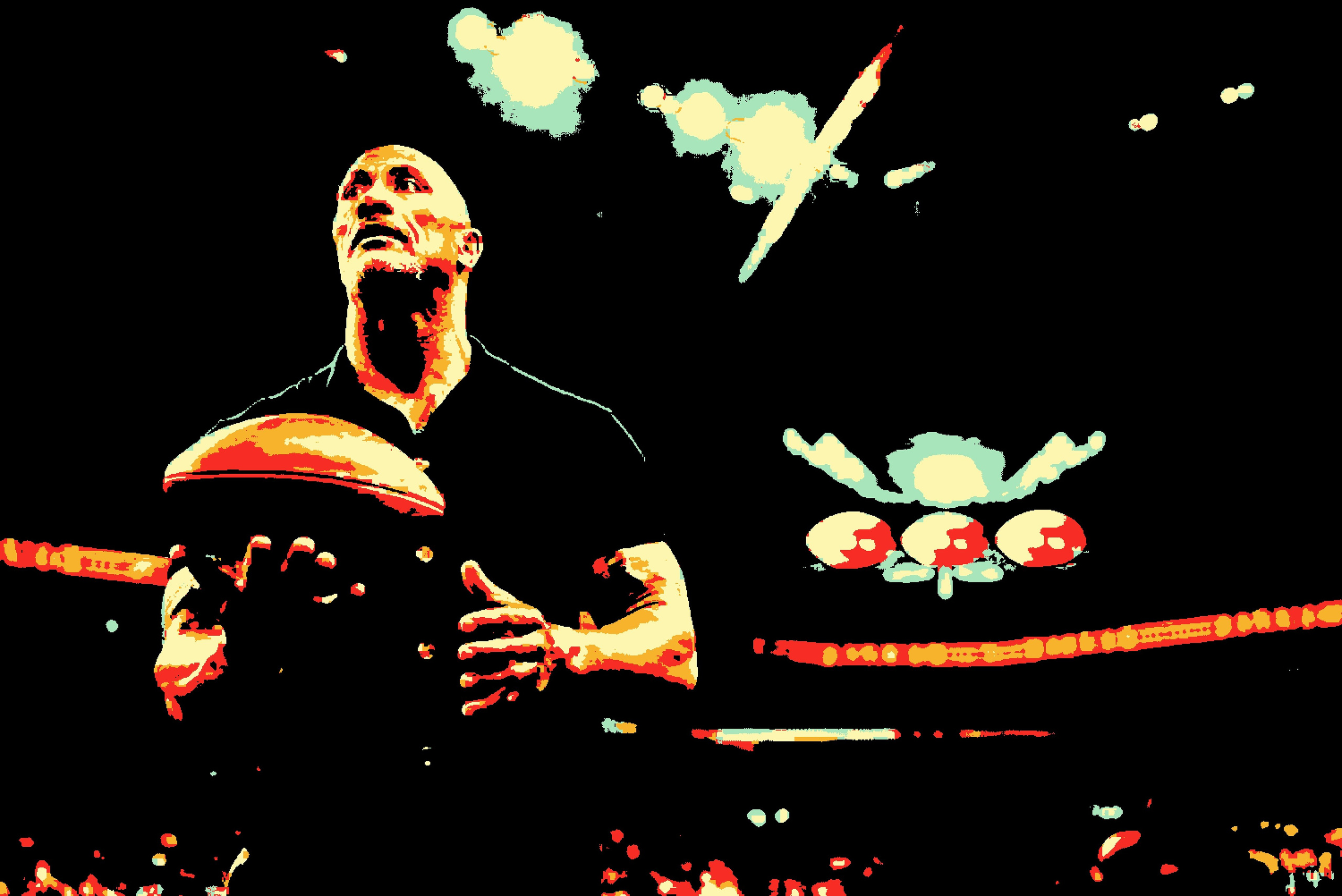 Дуэйн Джонсон (Dwayne Johnson). Визуальный арт пиксельный художник Василь Пиксель