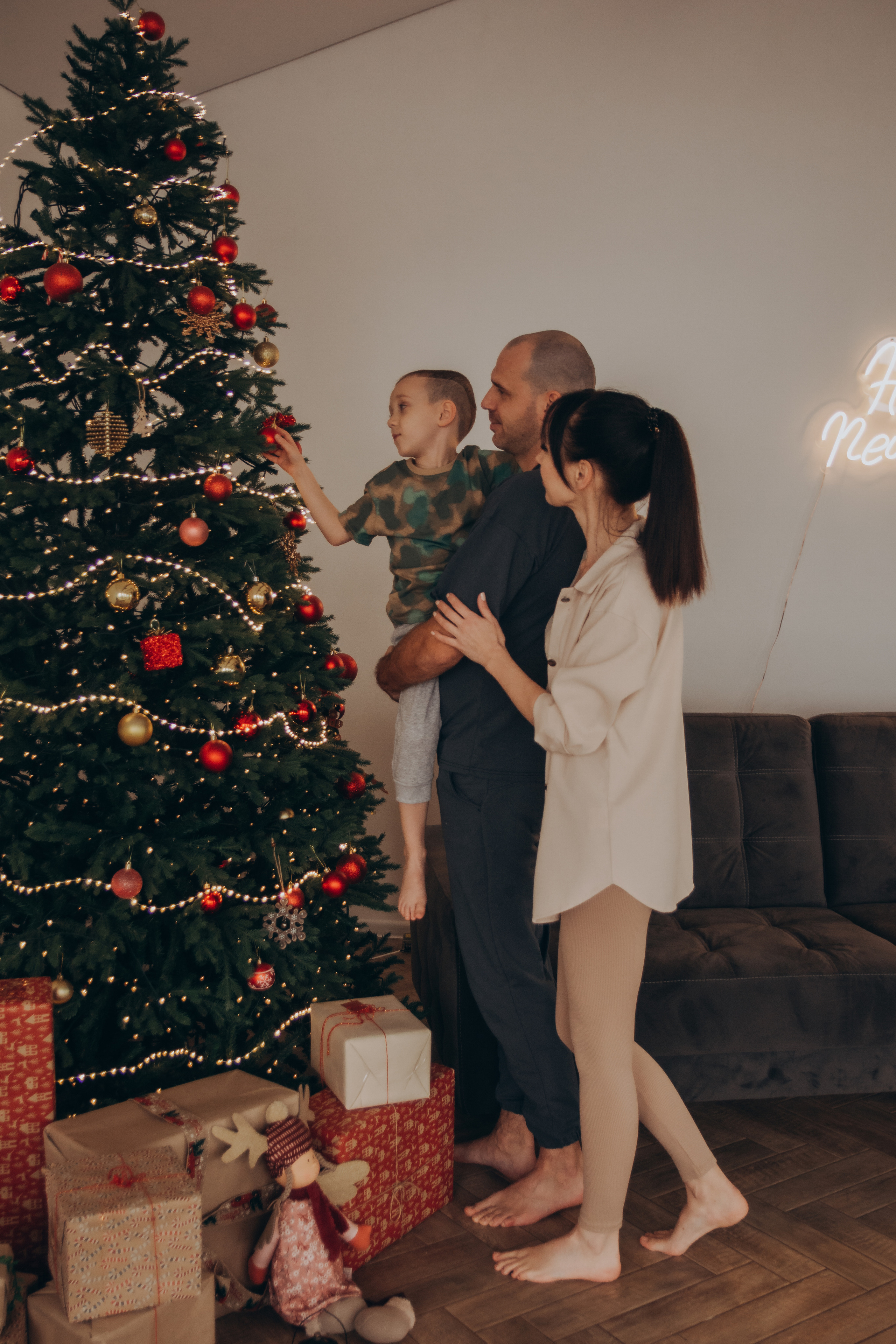 Новогодняя фотосессия Юлия и семья. Семейный и детский фотограф Кущ Наташа
