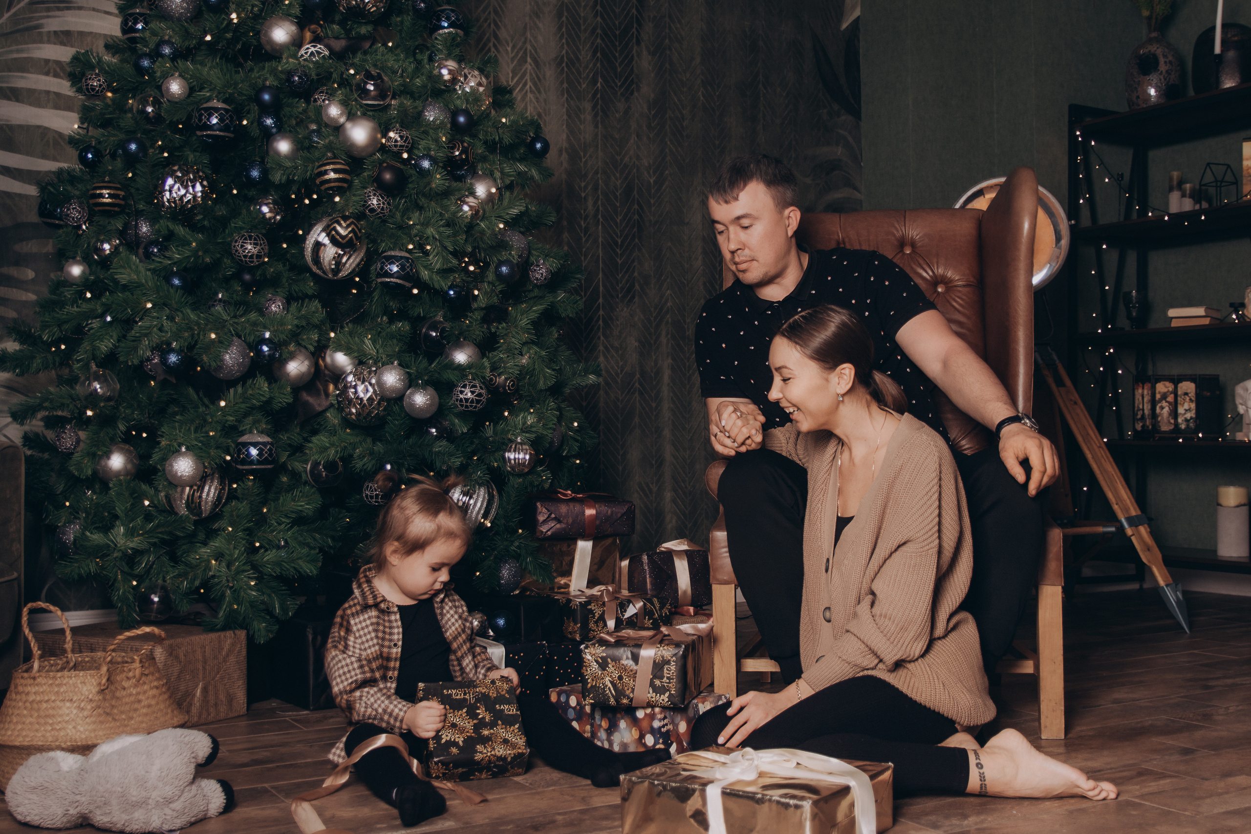 Новогодняя фотосессия Вика, Кира и Дима. Семейный и детский фотограф Кущ Наташа