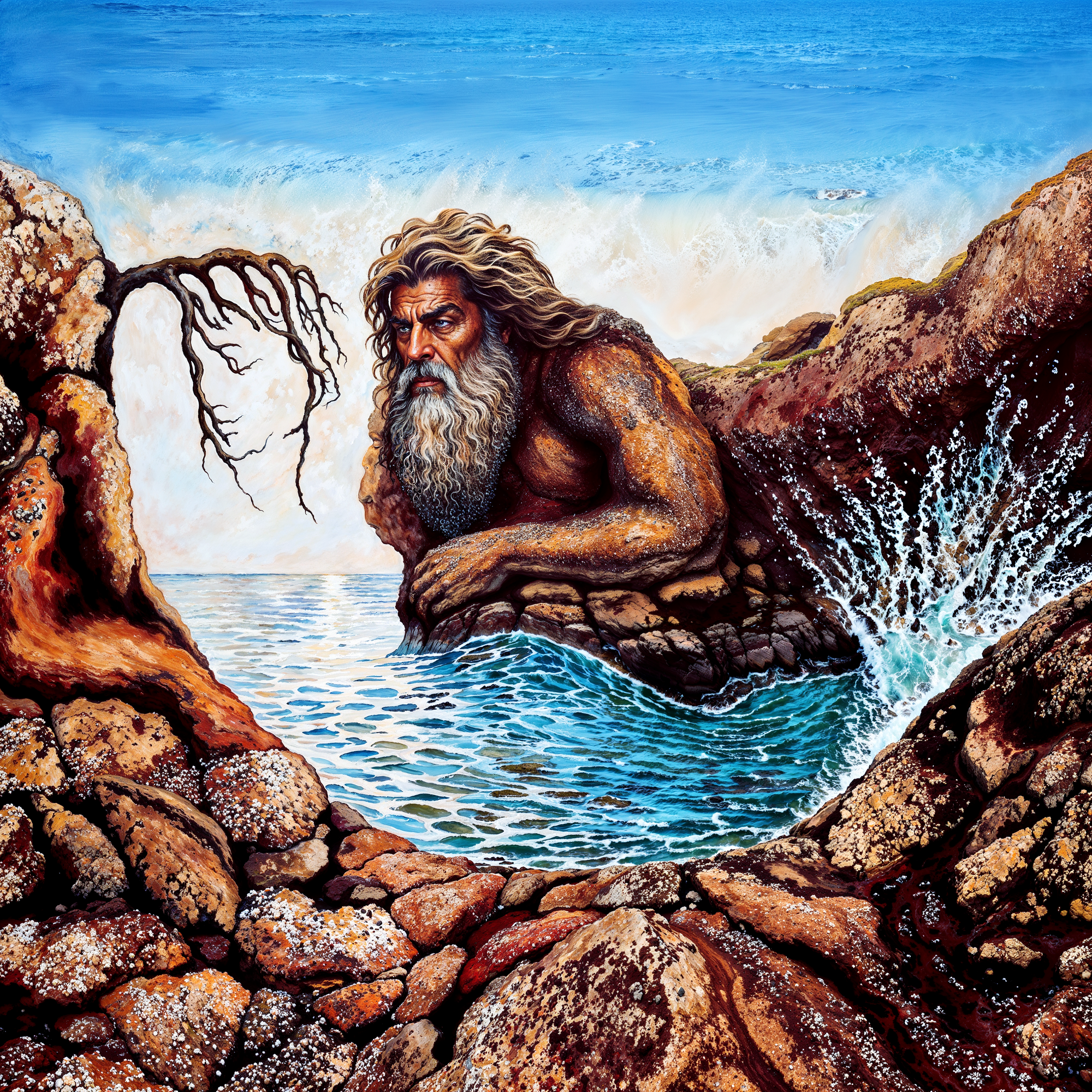 Иллюзия, вдохновлённая эстетикой Octavio Ocampo, где стихии обретают черты мифа.