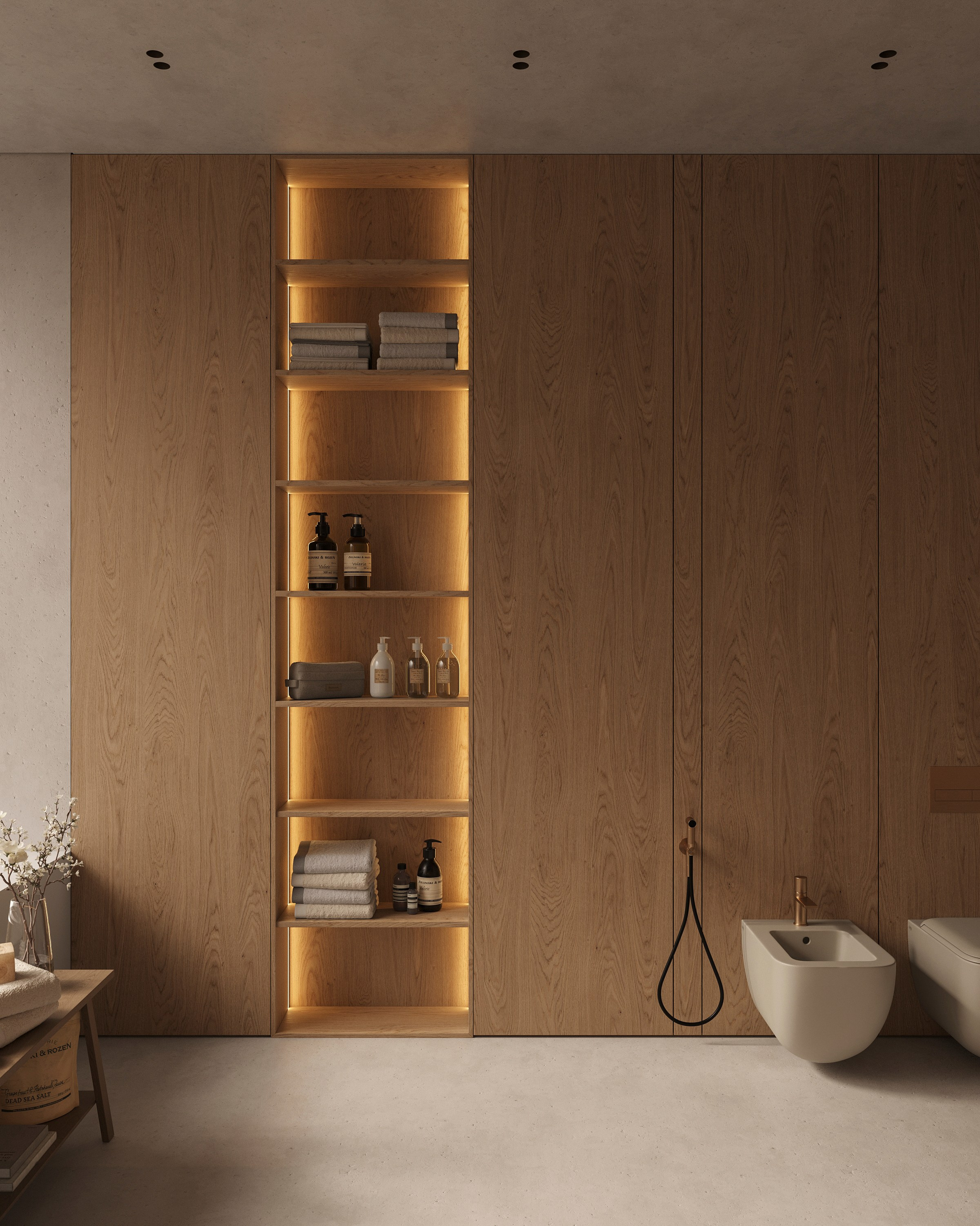 ZEN BATHROOM | SUNNY & SOFT CONCEPTS. Interior Visualization by Valerie Stetyukevich