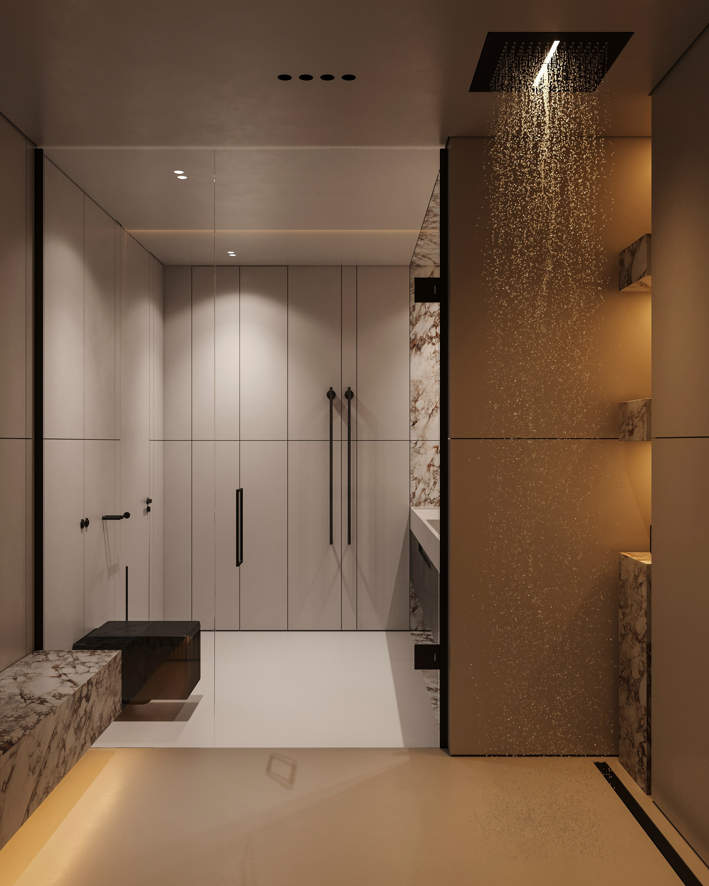 GOLD MARBLE | DESIGNER ANNE KIREEVA. Interior Visualization by Valerie Stetyukevich