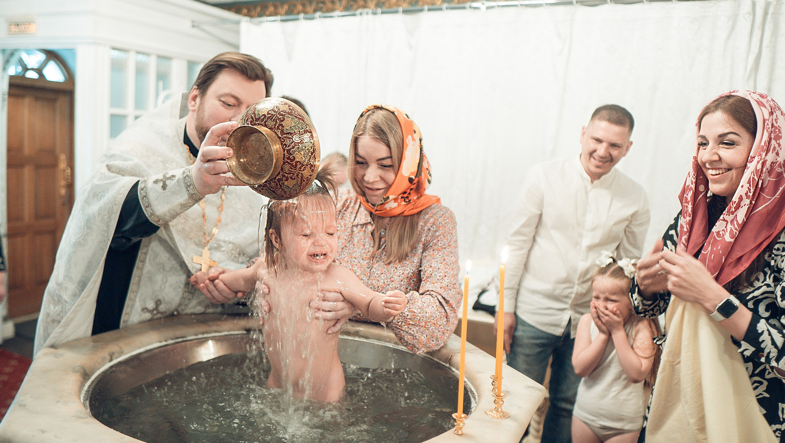 Таинство Крещения Артема, Ангелины и Адрианы