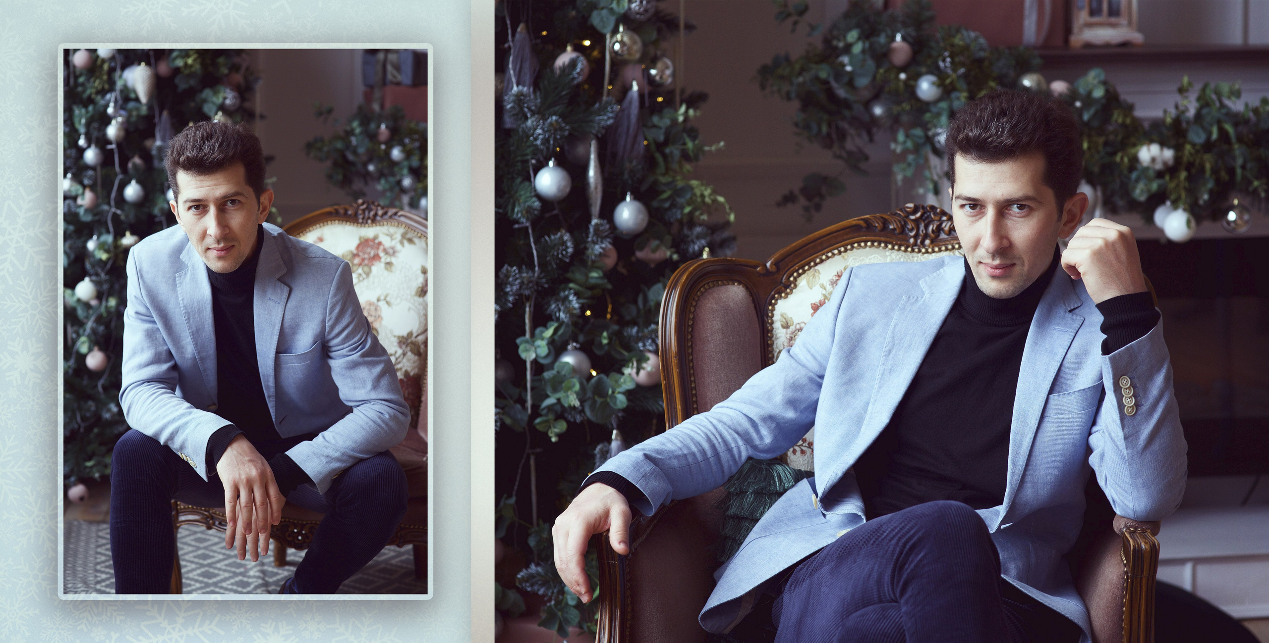 Большая дружная семья в Рождественской фотостудии. Фотохудожник Наталия Кирсанова