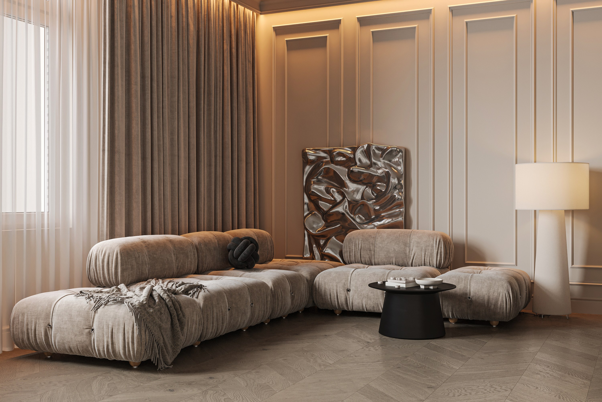 Кухня-гостиная ЖК «Континенталь». 3D визуализация интерьера Надежда Соколова