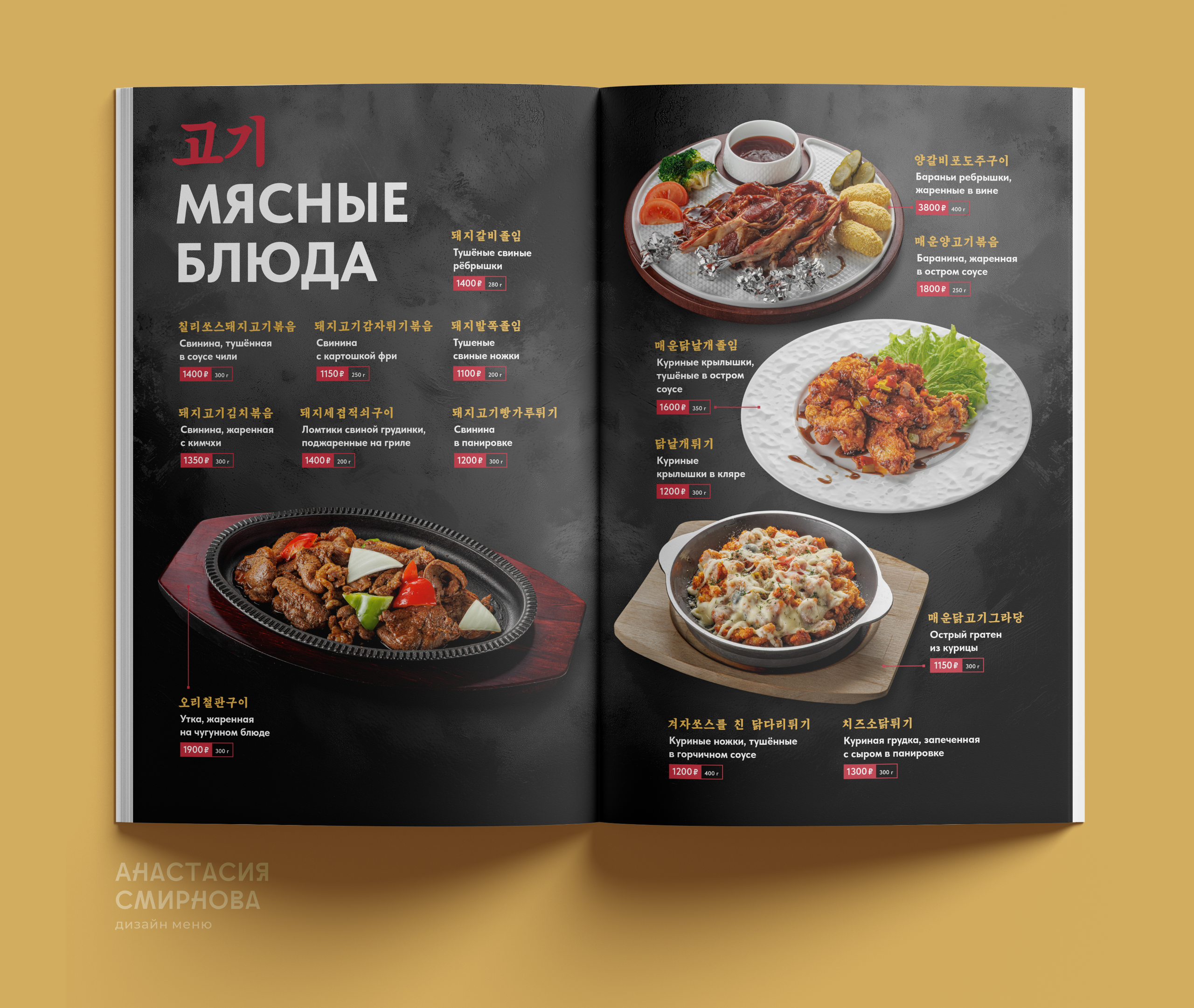 Дизайн меню на заказ