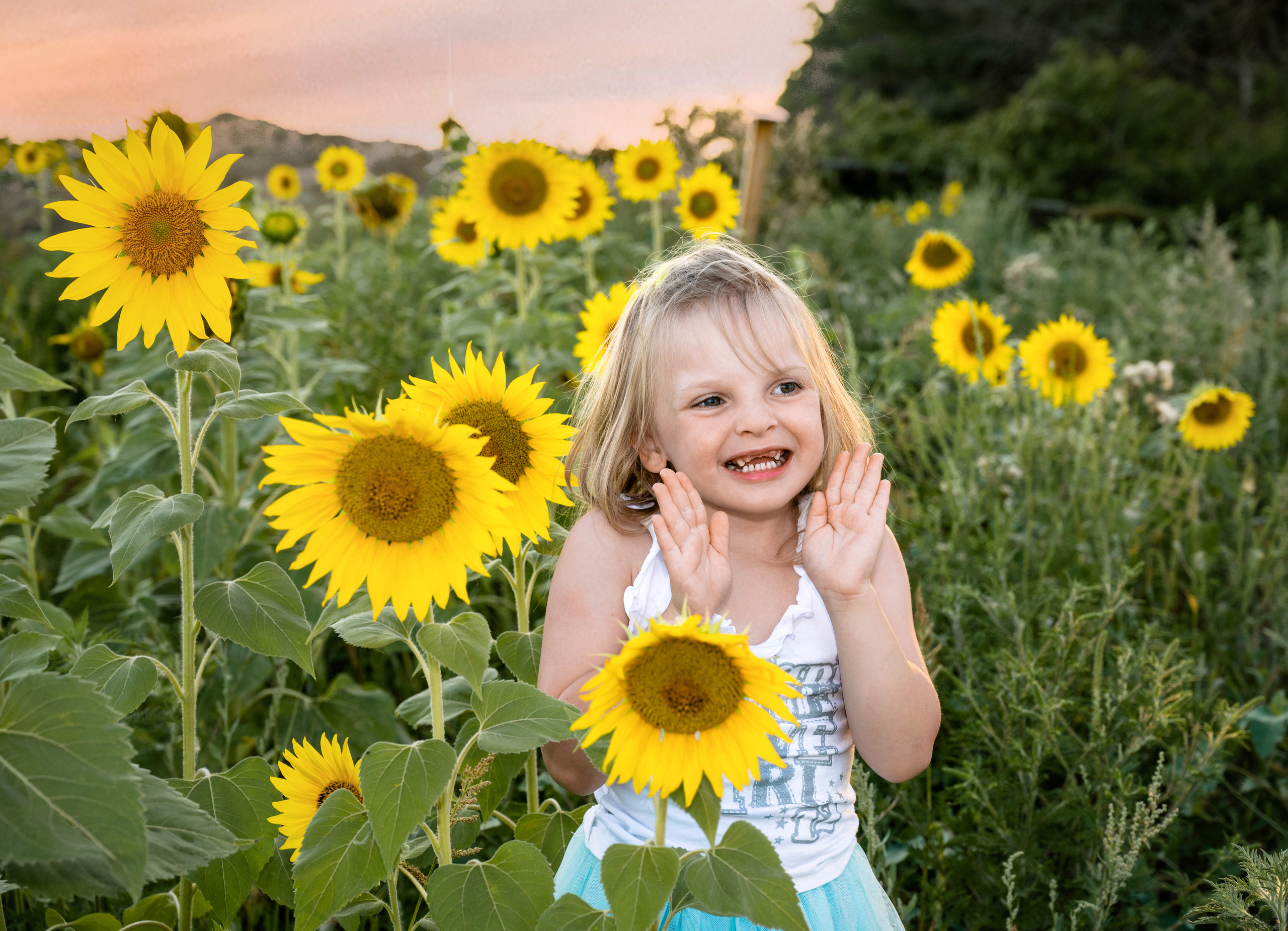Летняя фотосессия в подсолнухах, фотограф Москва, Голубева Наталья. Семейный и детский фотограф в детских садах и школах