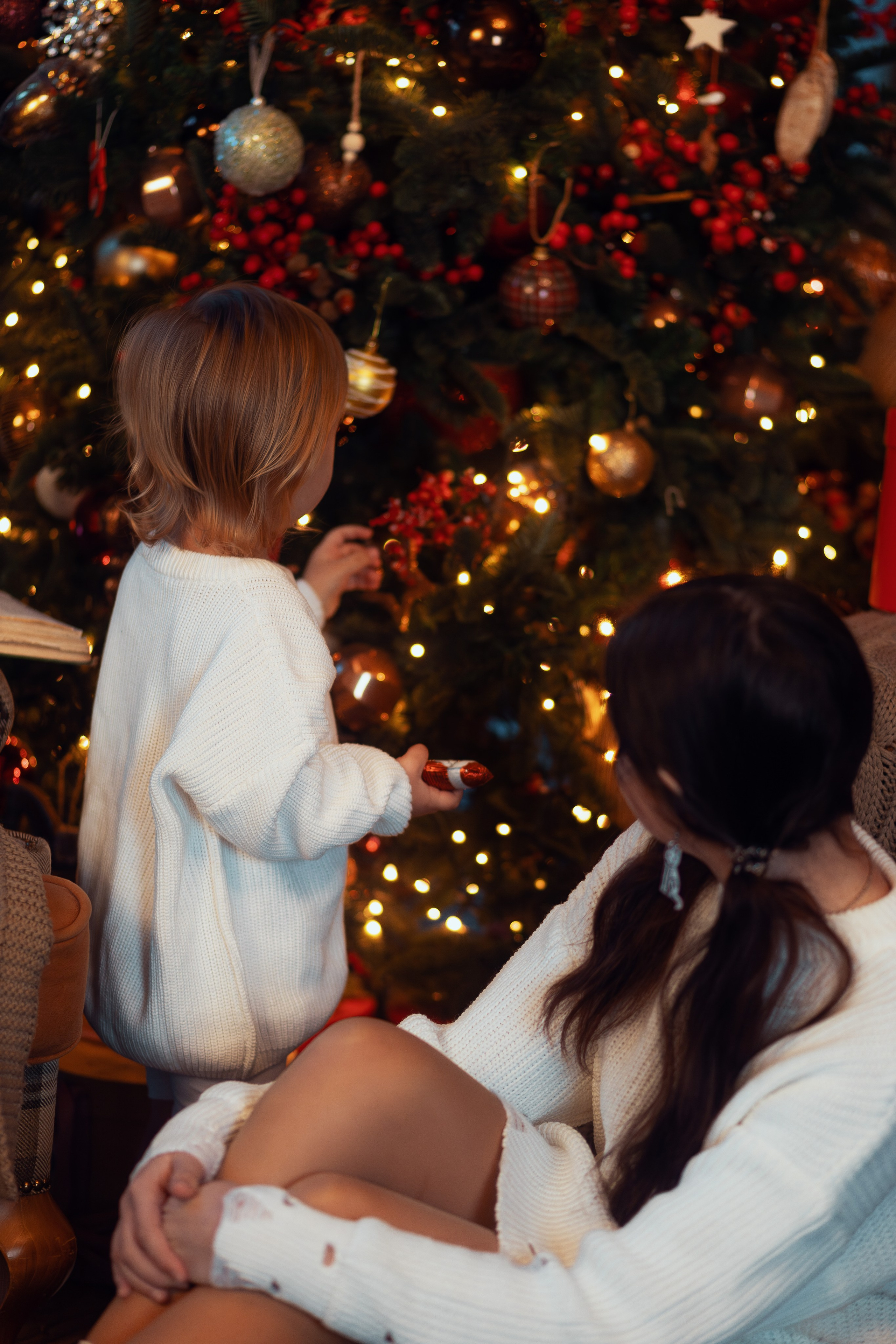 Новогодняя фотосессия 2023 в студии Мимика, зал Шале. Семейный фотограф в Москве 📸