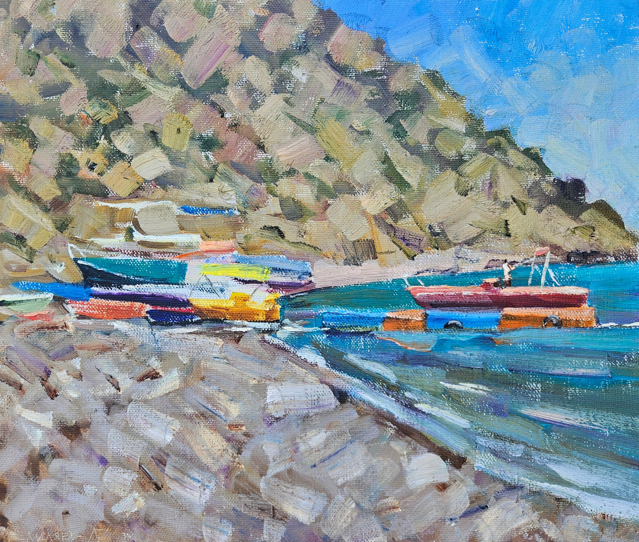 Лето. Кутлахская бухта. 2025. Холст, масло. 55х65. Цена: 30000₽