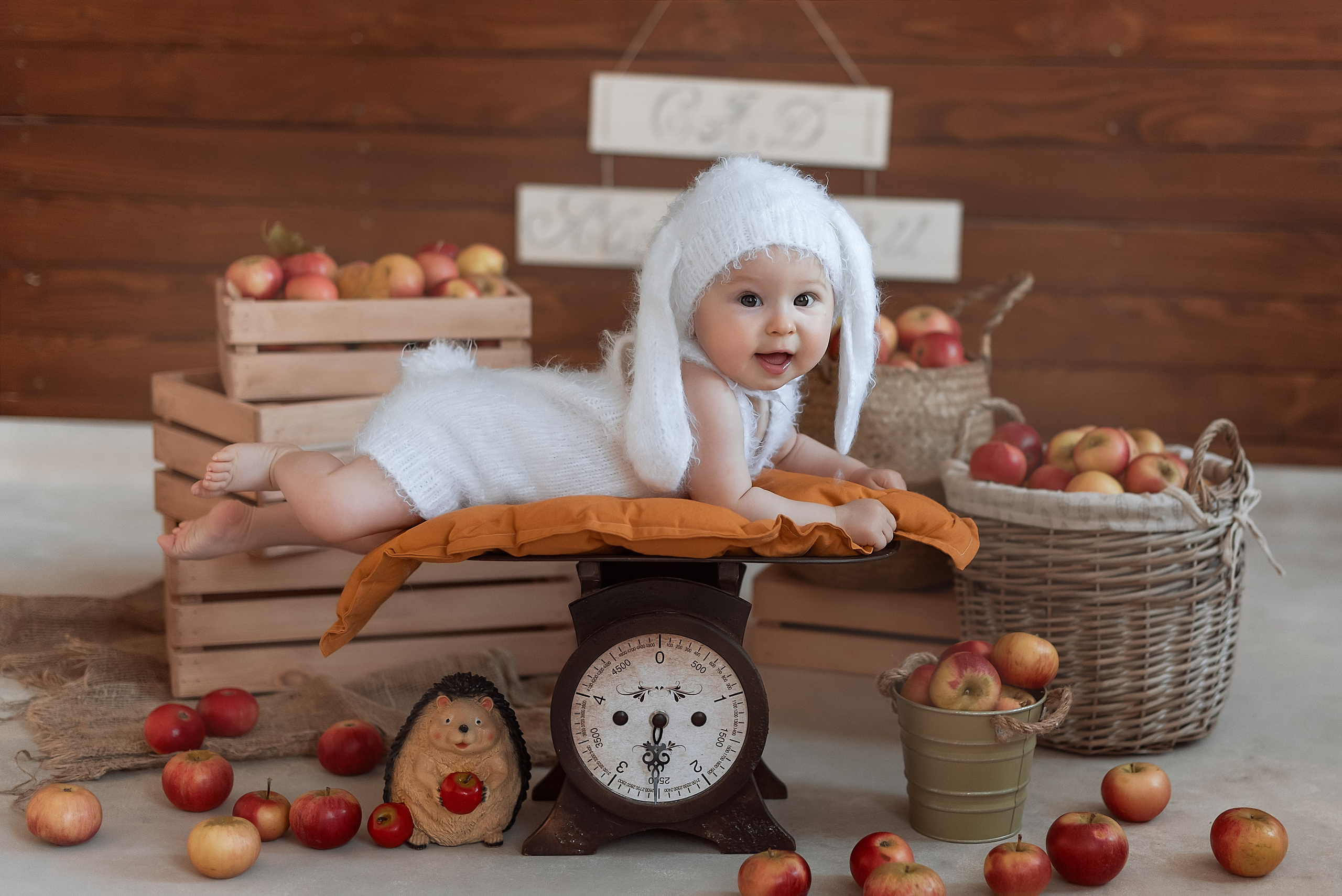 Осенняя с яблоками. Детский фотограф в Санкт-Петербурге Татьяна Карпенко