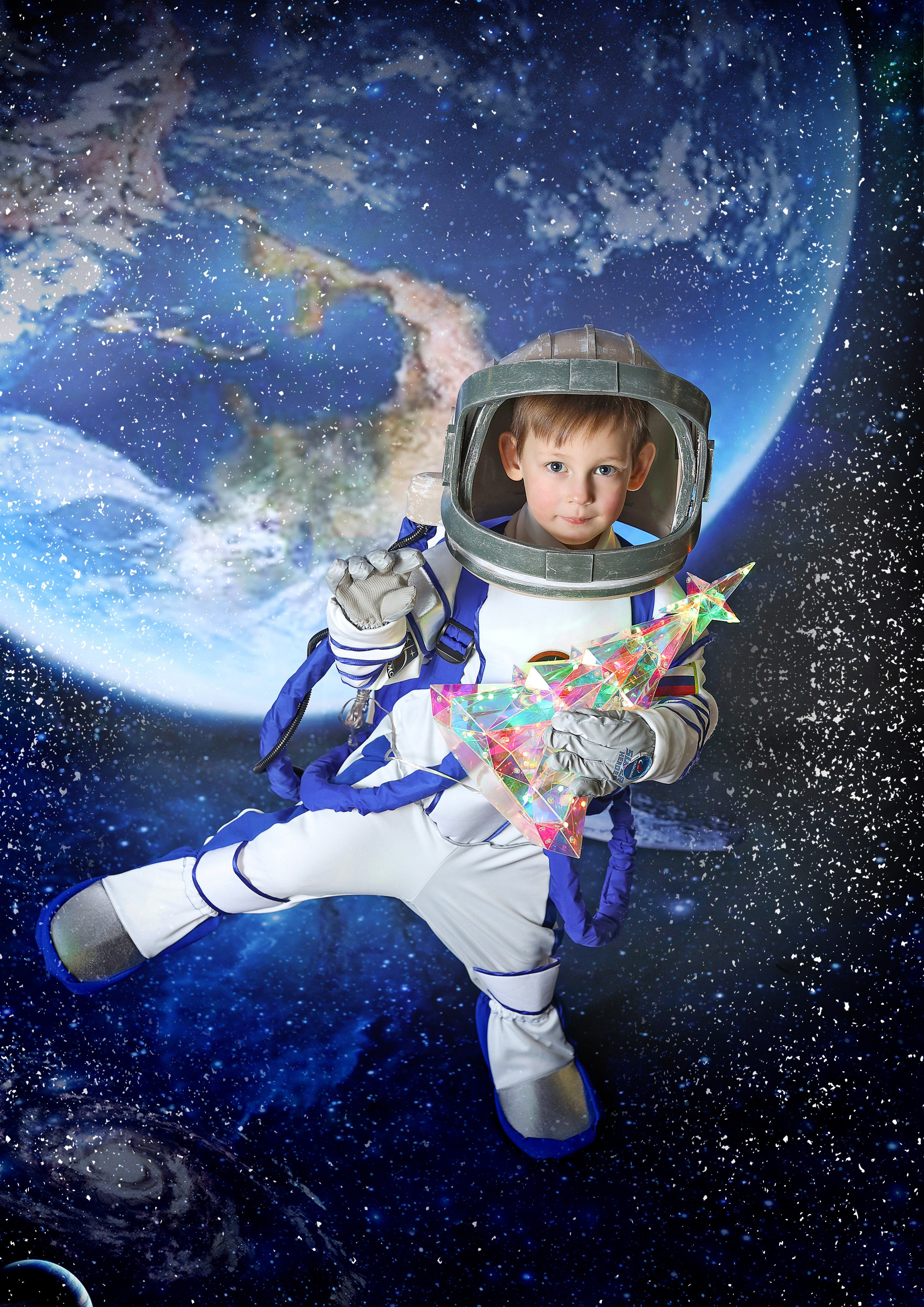 Фотосессия «Новый год в космосе» 2024 год. Фотограф в детский сад Елена Колчева Новокузнецк