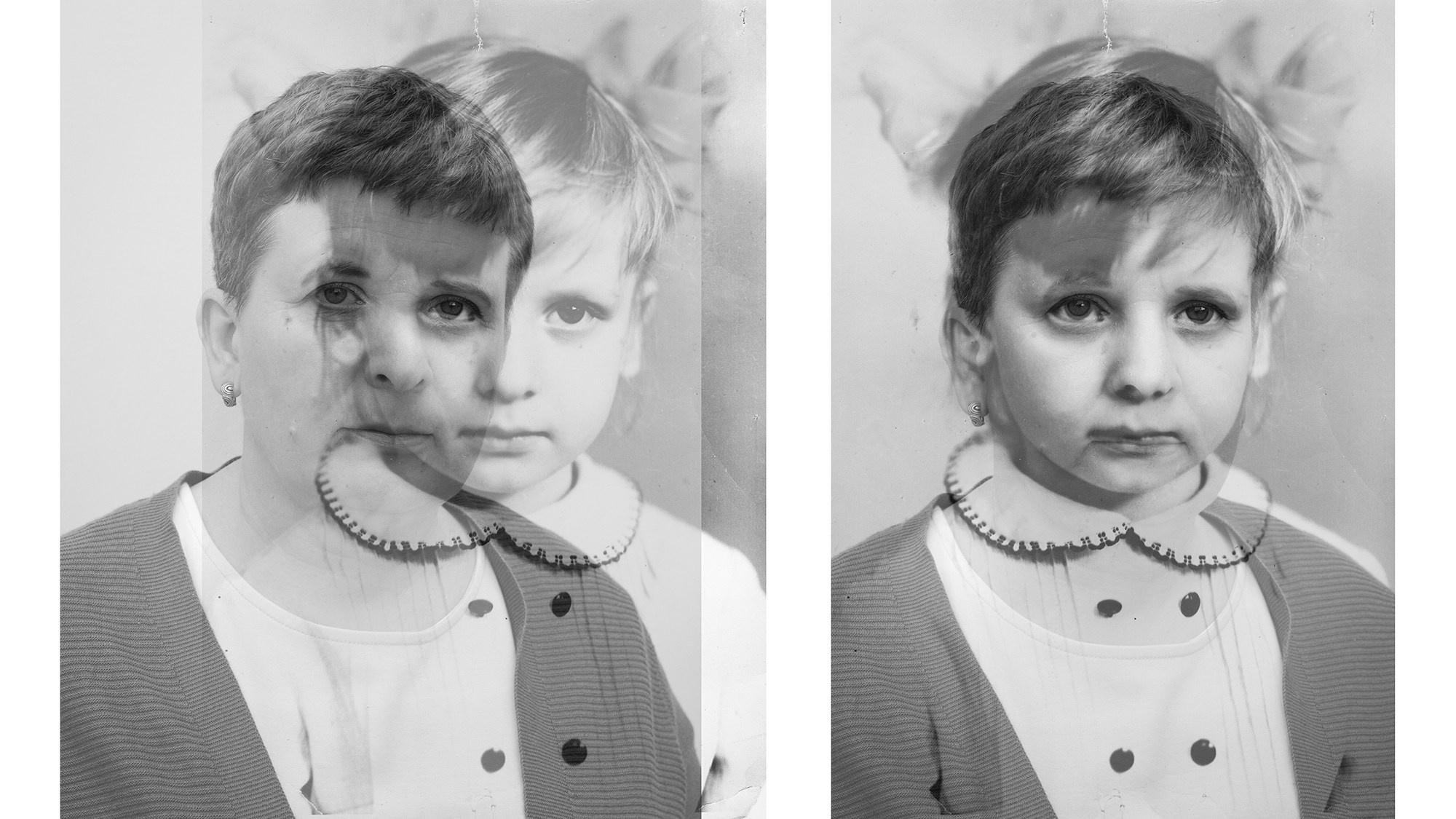 Надежда. 4 года и 54 года. "В детстве мечтала стать учителем и смотрела на всех большими, открытыми, добрыми глазами. Прошли годы... и сейчас честность, искренность и отзывчивость для меня главные опоры. Верю в торжество добра, щедрость души и продолжаю смотреть на мир широко открытыми глазами". 