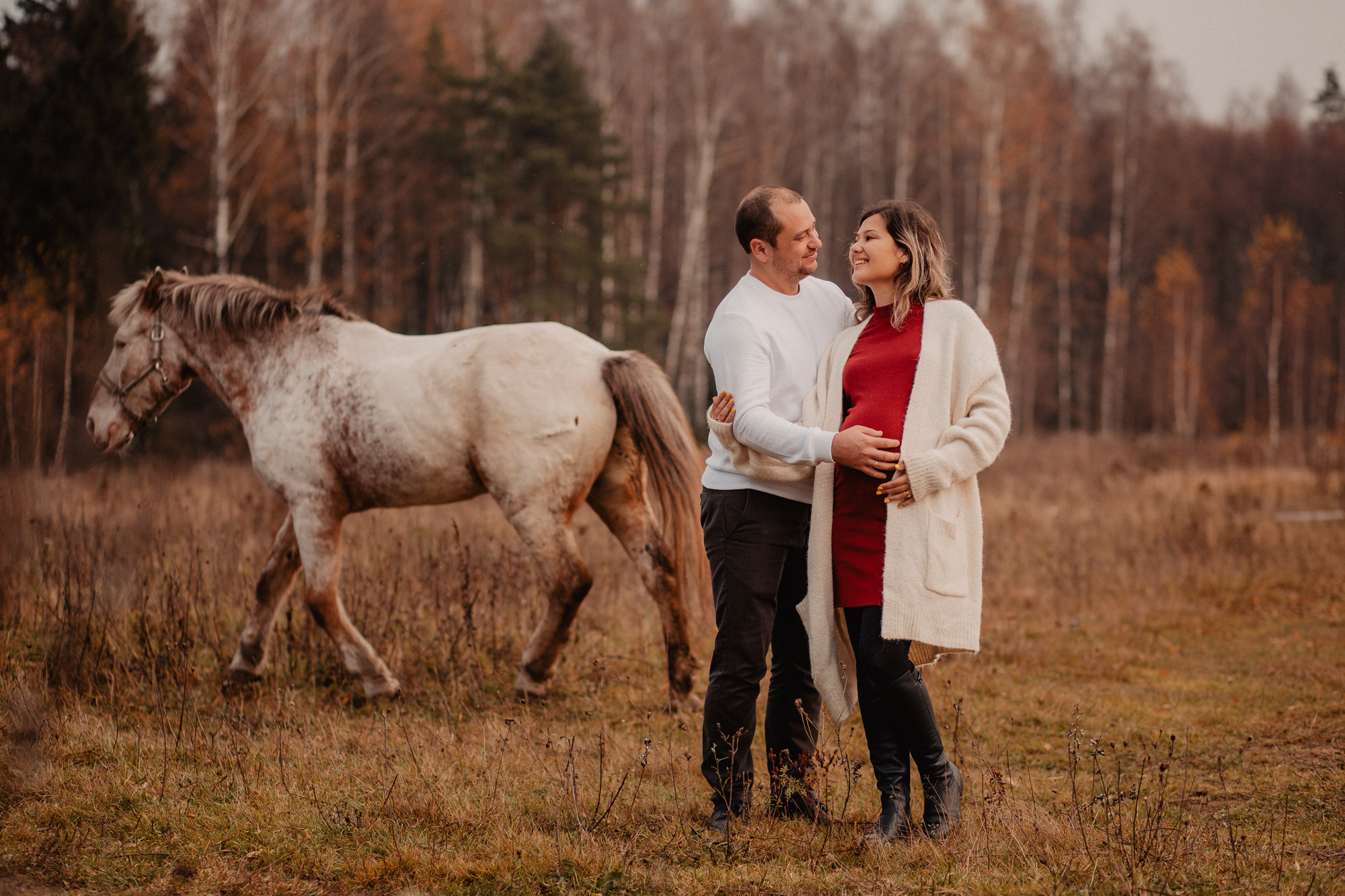 Даша Дима. Осенняя прогулка с конем. Свадебный, семейный и женский фотограф в Москве Аникина Ольга
