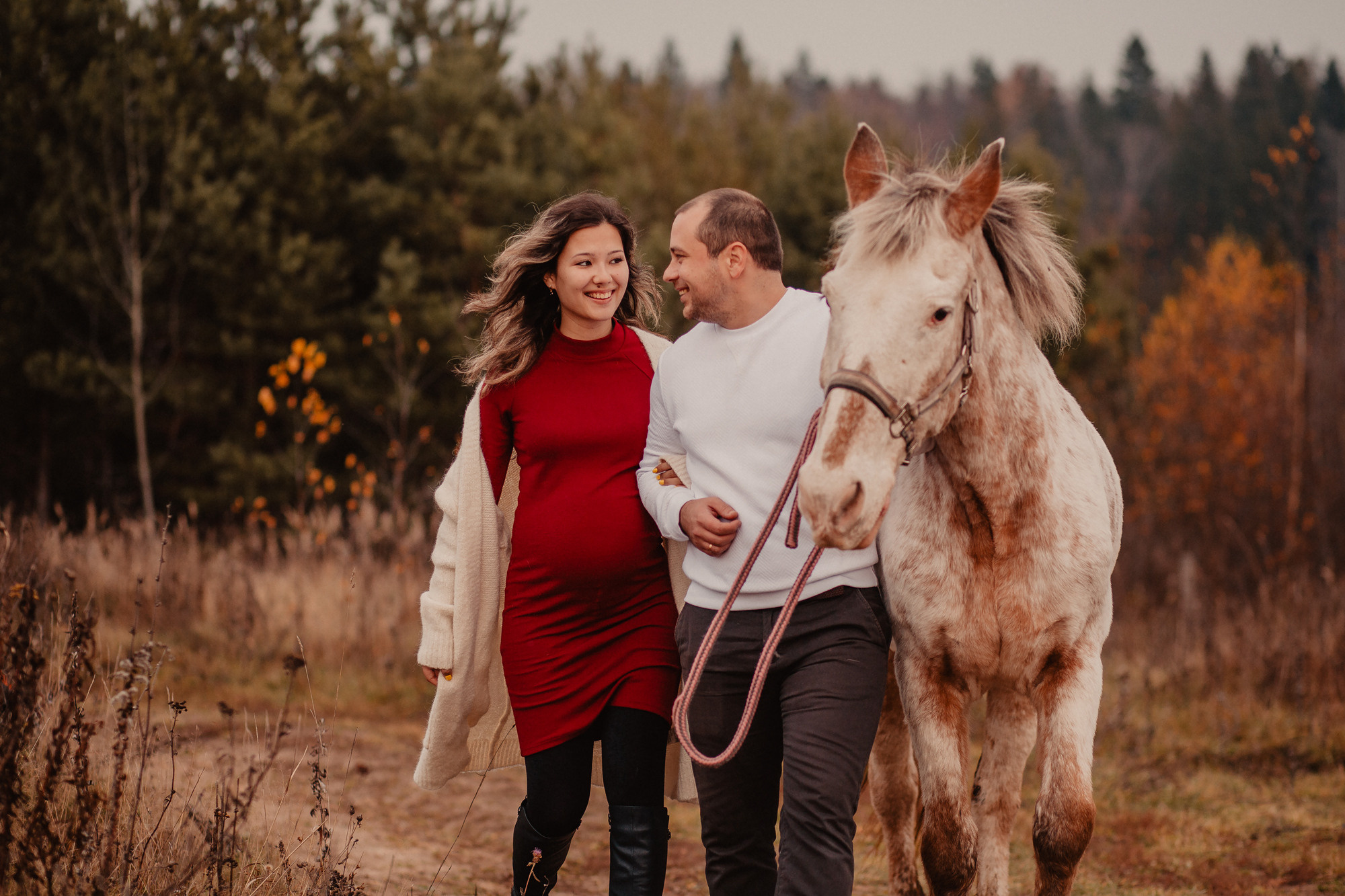 Даша Дима. Осенняя прогулка с конем. Свадебный, семейный и женский фотограф в Москве Аникина Ольга