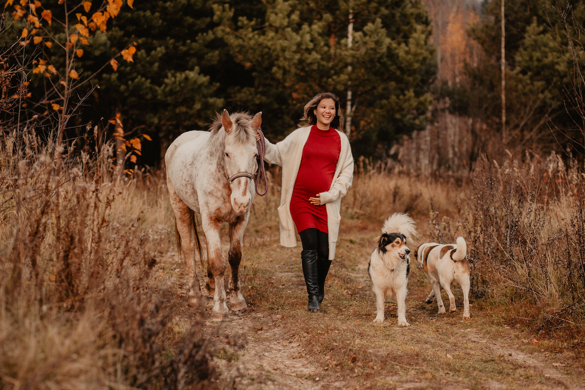 Даша Дима. Осенняя прогулка с конем. Свадебный, семейный и женский фотограф в Москве Аникина Ольга