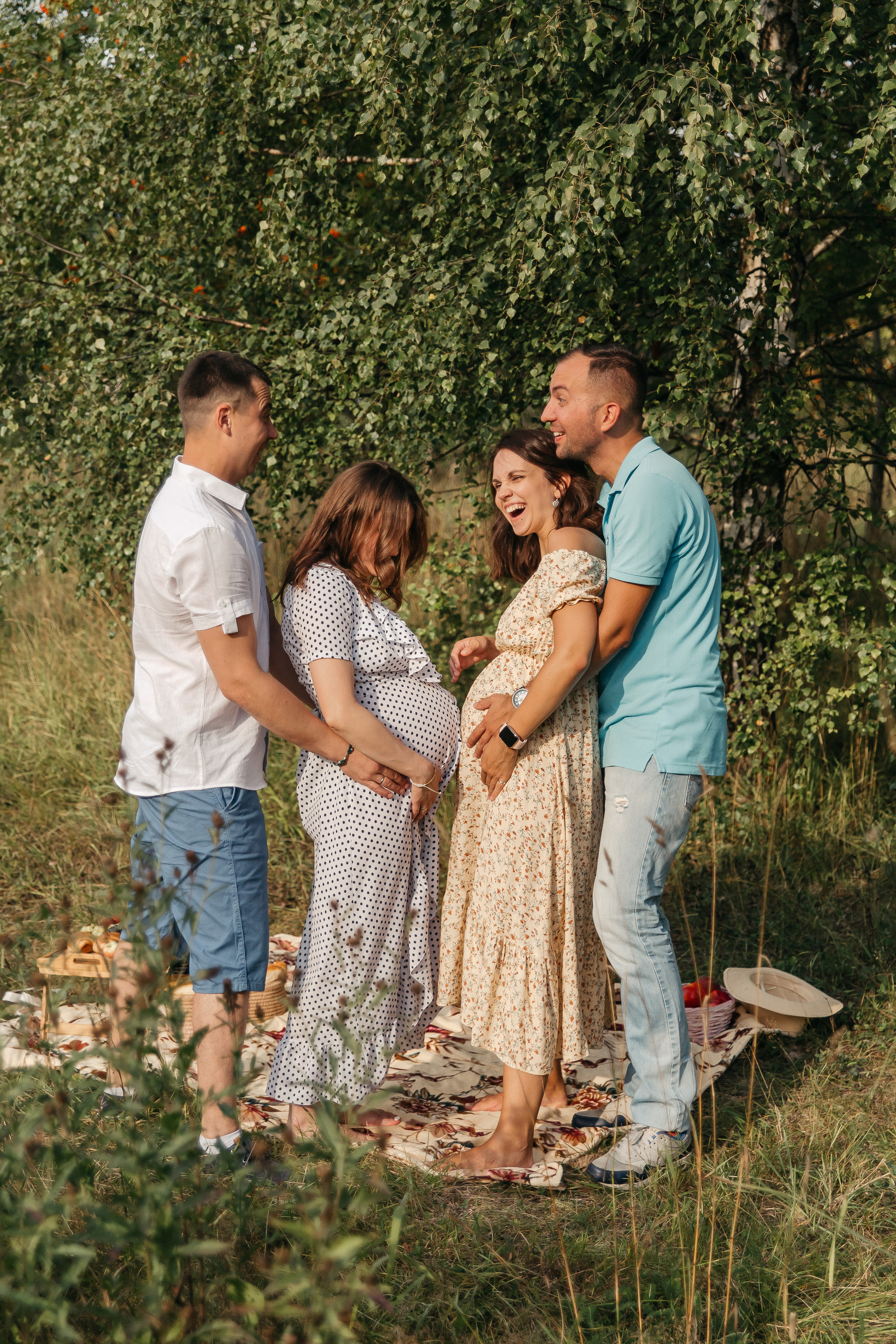 Двойная съемка беременности. Леся Макс и Наташа Игорь. Свадебный, семейный и женский фотограф в Москве Аникина Ольга