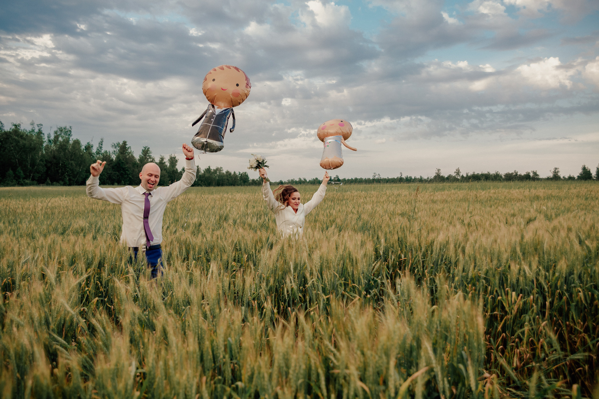 Маша Лёша. Свадьба в поле. Свадебный, семейный и женский фотограф в Москве Аникина Ольга