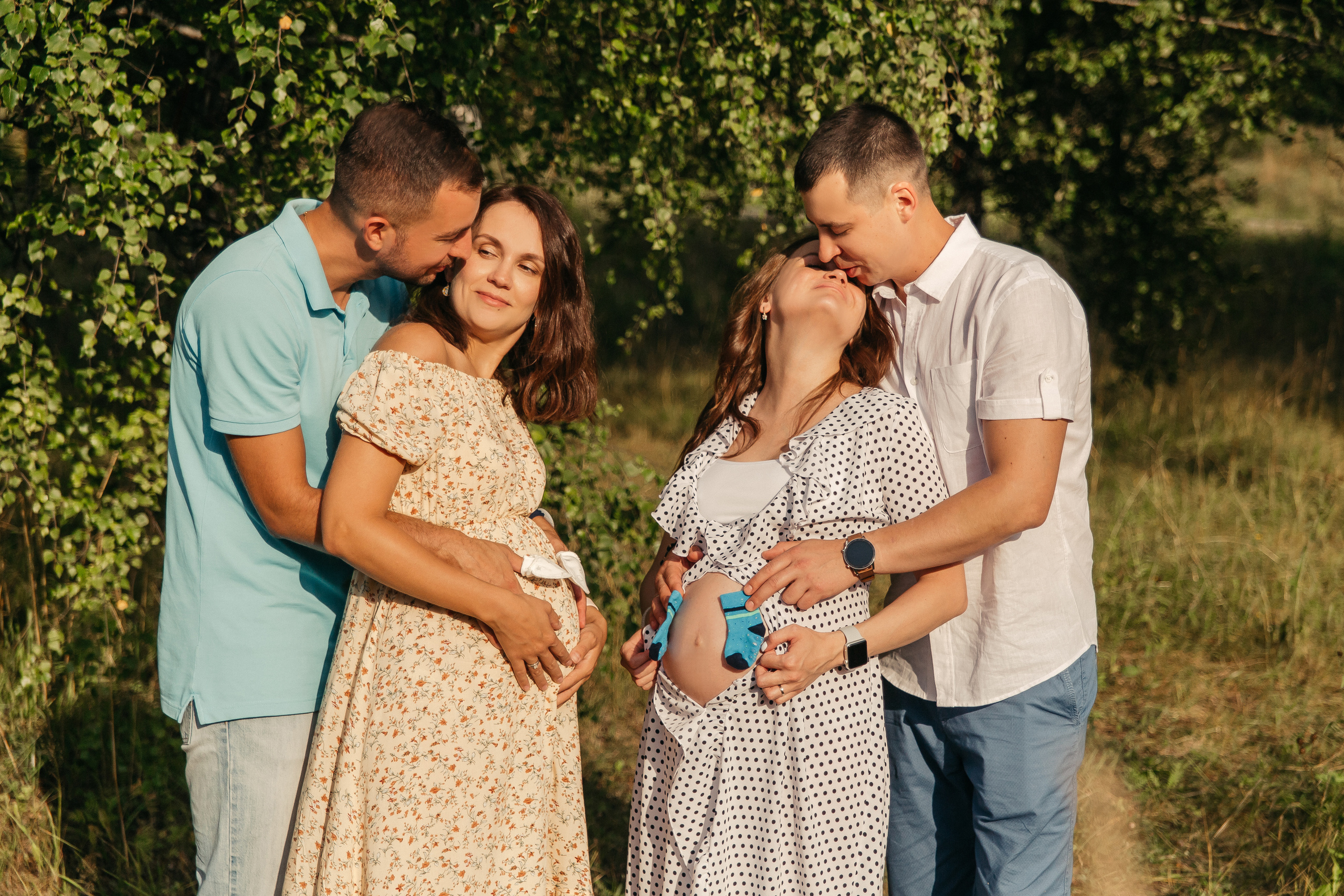 Двойная съемка беременности. Леся Макс и Наташа Игорь. Свадебный, семейный и женский фотограф в Москве Аникина Ольга