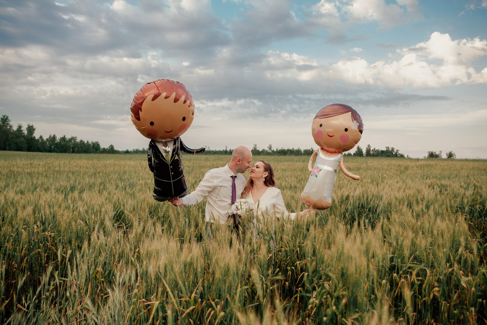 Маша Лёша. Свадьба в поле. Свадебный, семейный и женский фотограф в Москве Аникина Ольга