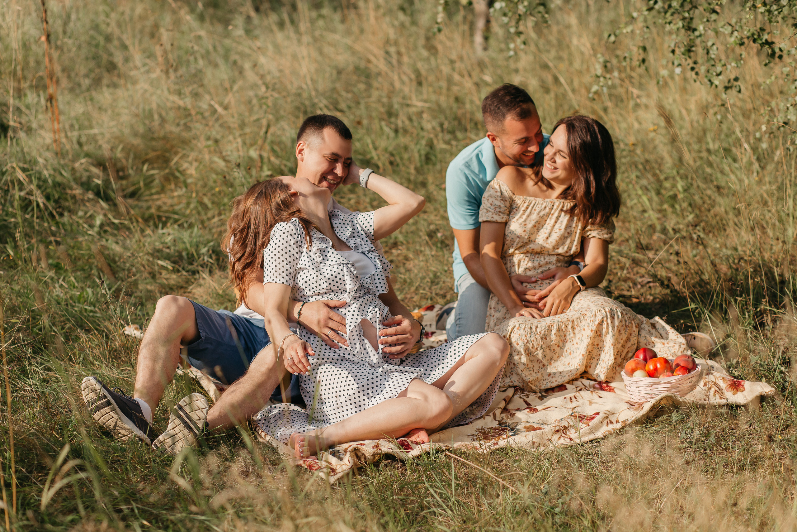 Двойная съемка беременности. Леся Макс и Наташа Игорь. Свадебный, семейный и женский фотограф в Москве Аникина Ольга