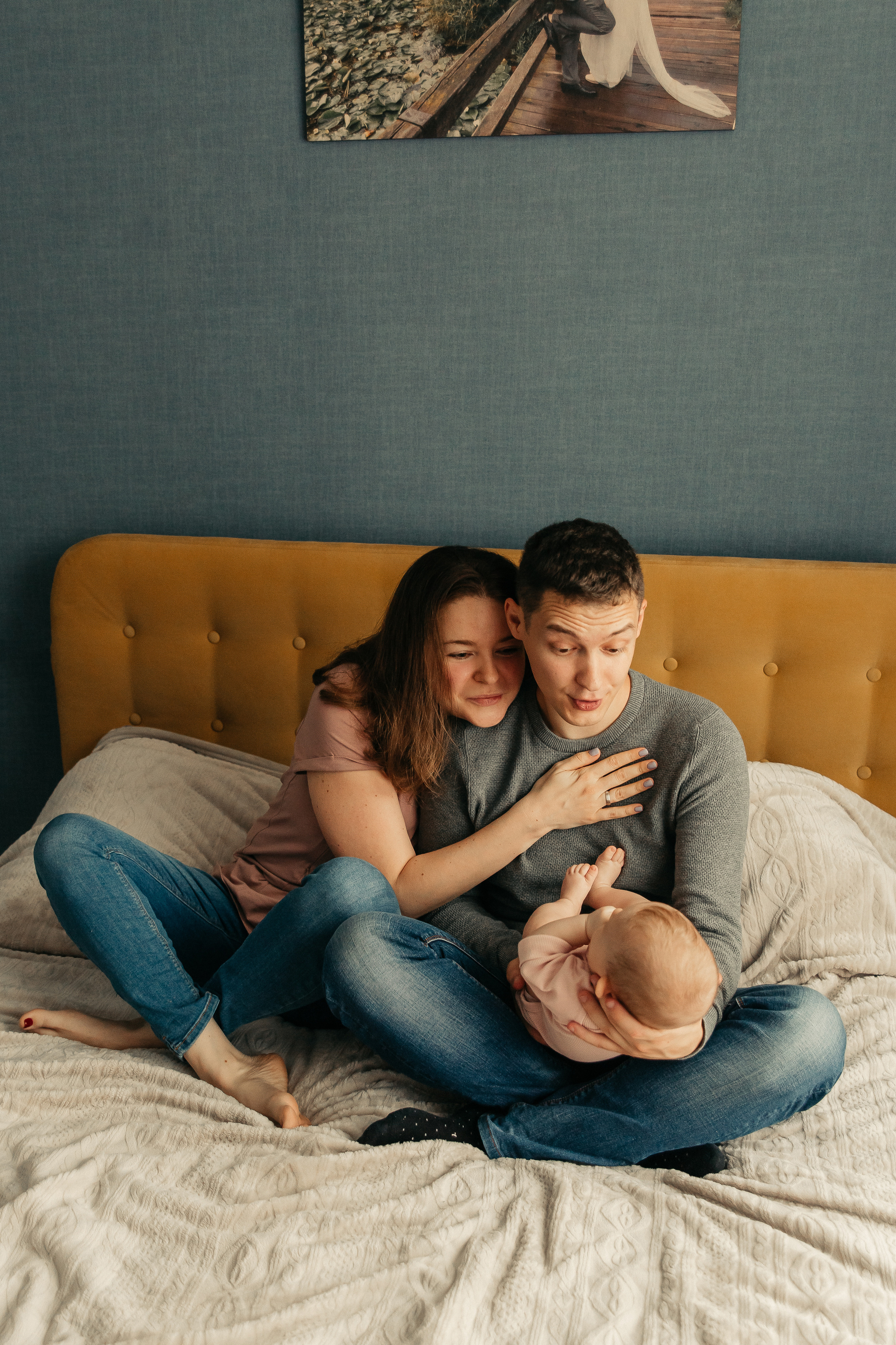 Настя Макс и Алиса. Домашняя уютная фотосессия. Свадебный, семейный и женский фотограф в Москве Аникина Ольга